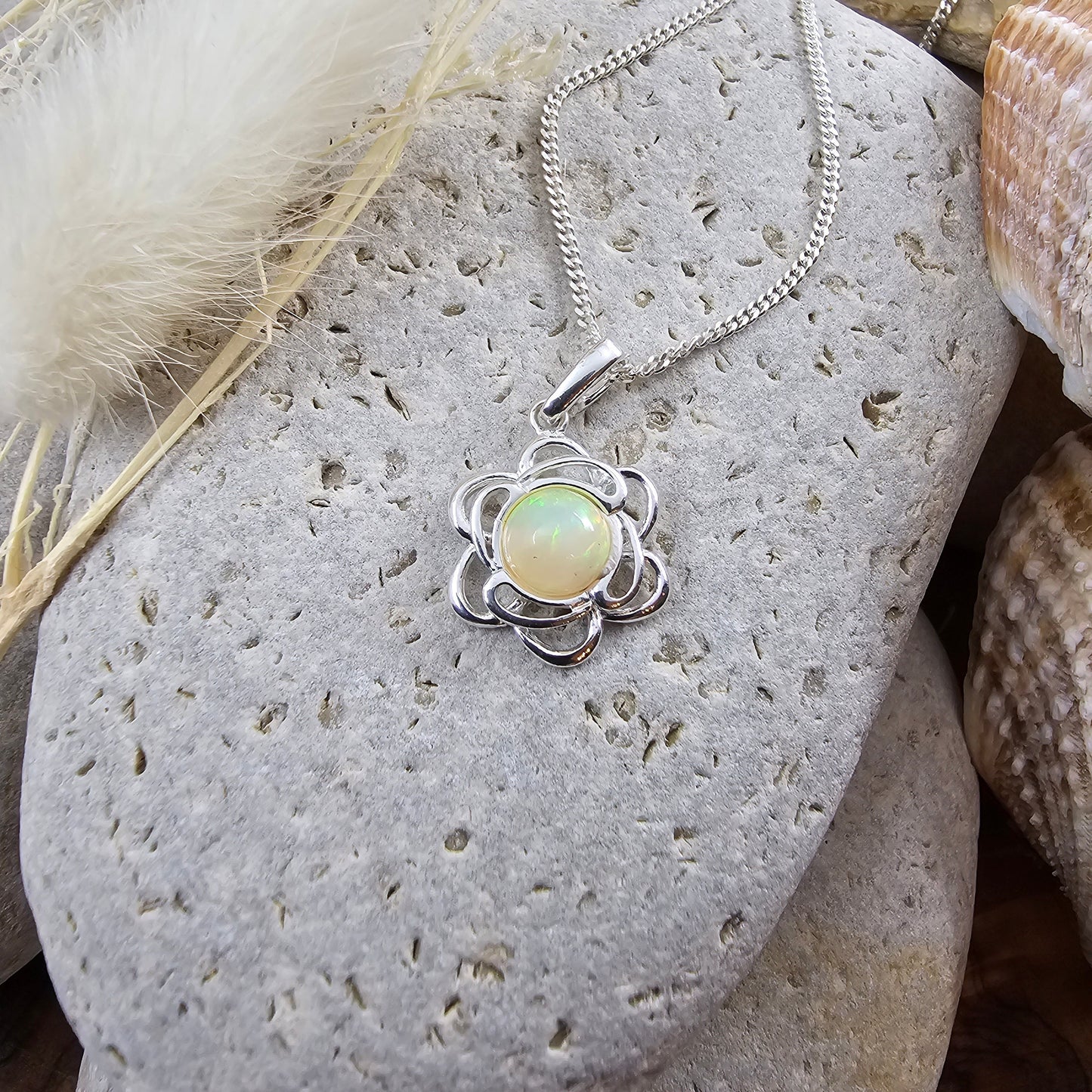 Welo Opal Pendant | Natural Opal Pendant | Opal & Silver Pendant | Opal Pendant | Jones Stones