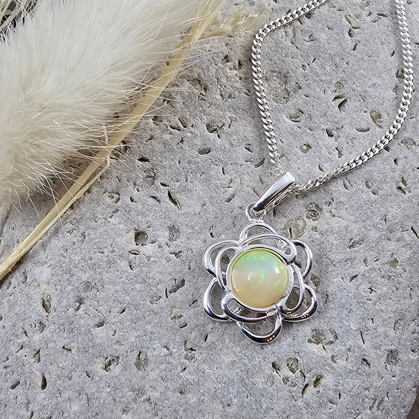 Welo Opal Pendant | Natural Opal Pendant | Opal & Silver Pendant | Opal Pendant | Jones Stones