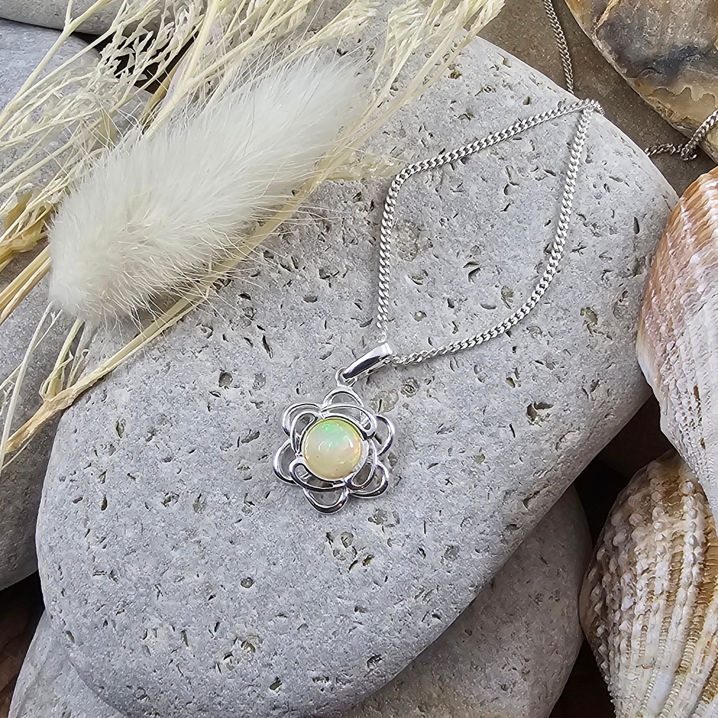 Welo Opal Pendant | Natural Opal Pendant | Opal & Silver Pendant | Opal Pendant | Jones Stones