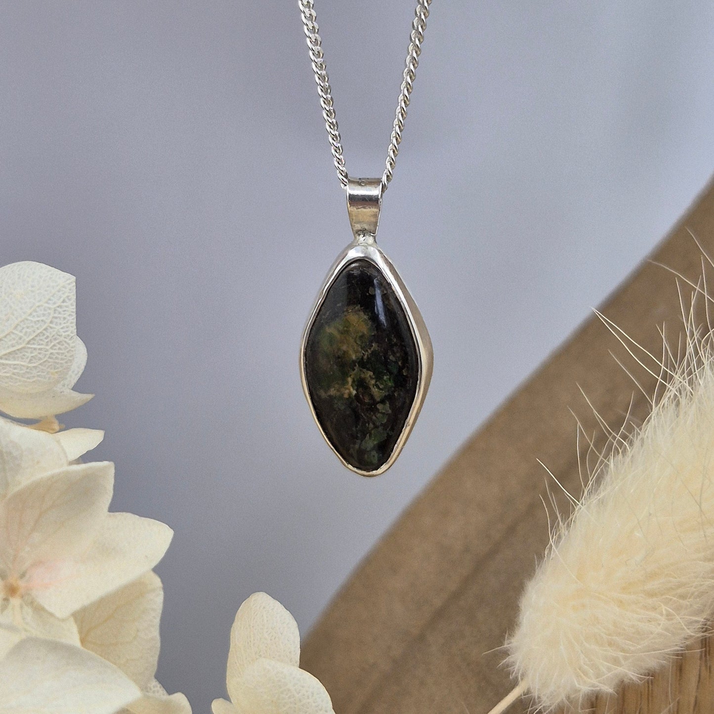 Canadian Ammolite Pendant: Handmade Sterling Silver Jewellery Jones Stones