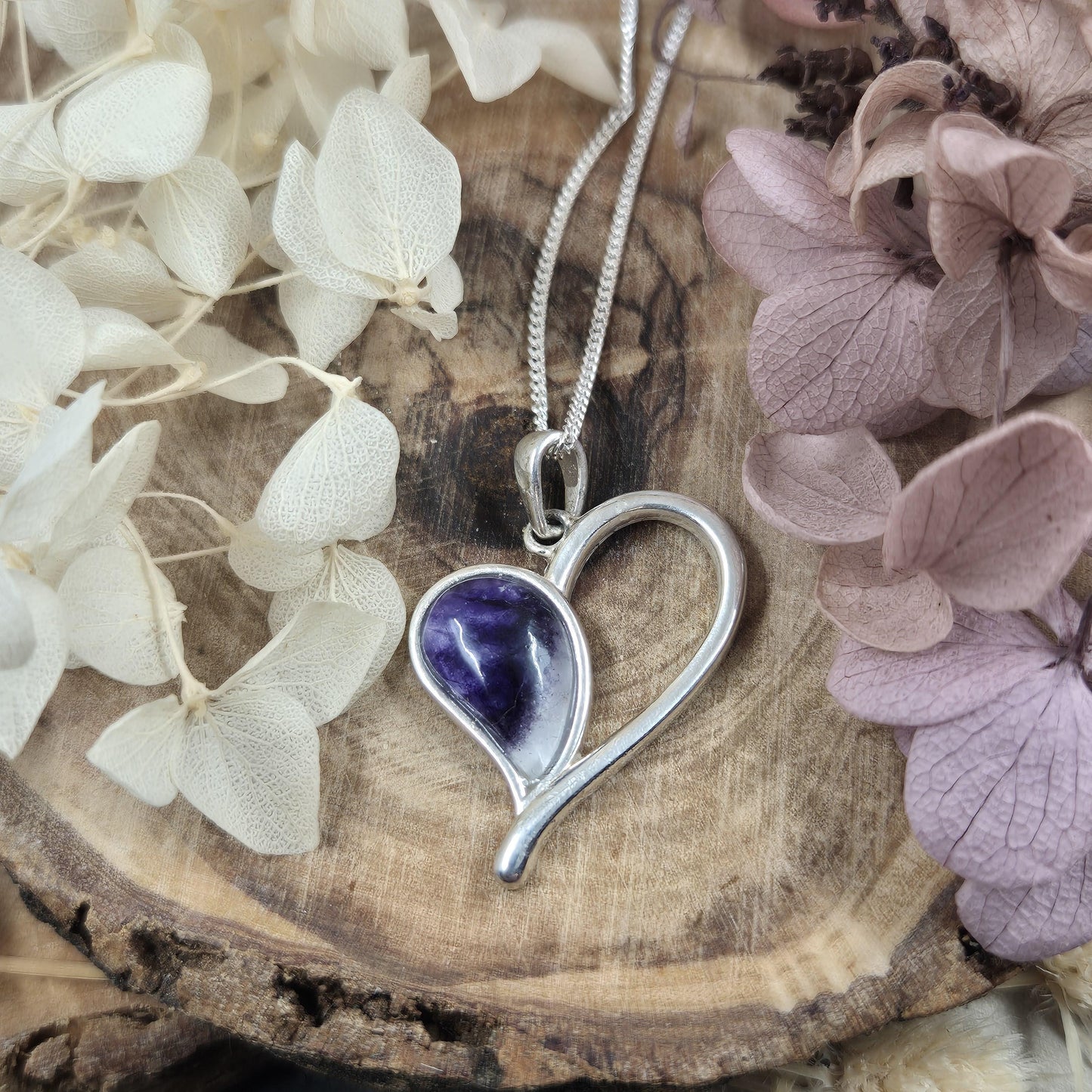 Blue John | Blue John Heart Shaped Pendant | Blue John Necklace | Blue John Jewellery Jones Stones