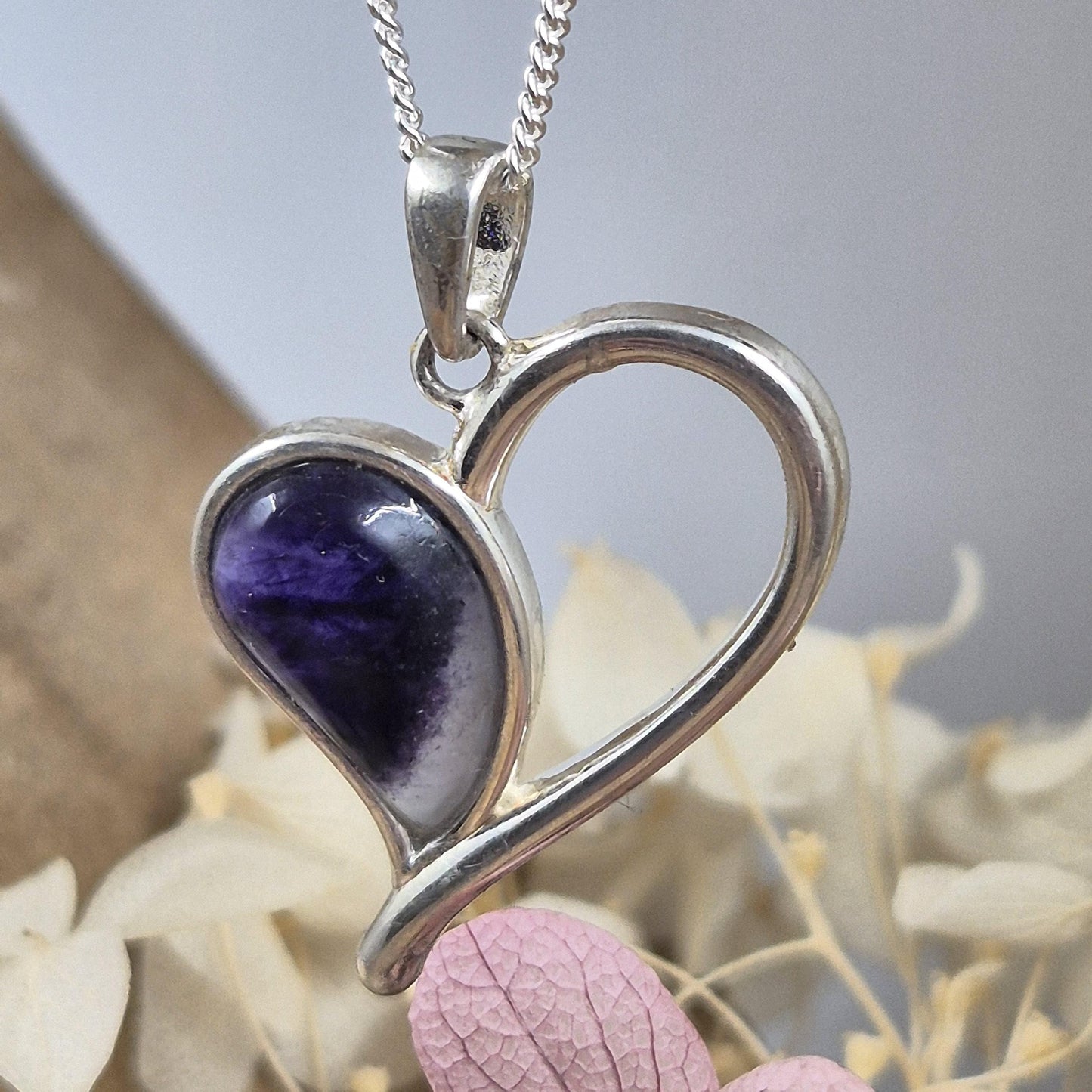 Blue John | Blue John Heart Shaped Pendant | Blue John Necklace | Blue John Jewellery Jones Stones