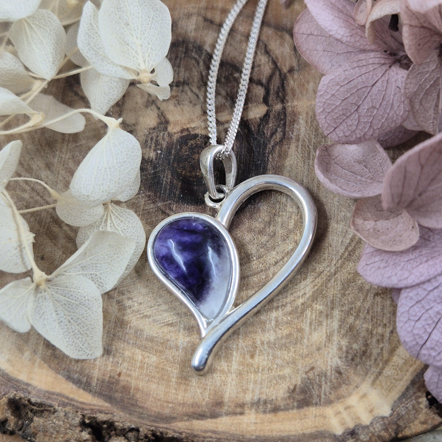 Blue John | Blue John Heart Shaped Pendant | Blue John Necklace | Blue John Jewellery Jones Stones