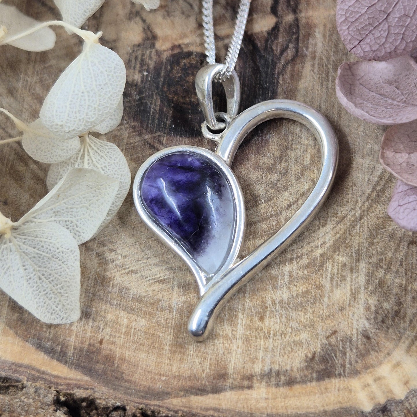 Blue John | Blue John Heart Shaped Pendant | Blue John Necklace | Blue John Jewellery Jones Stones