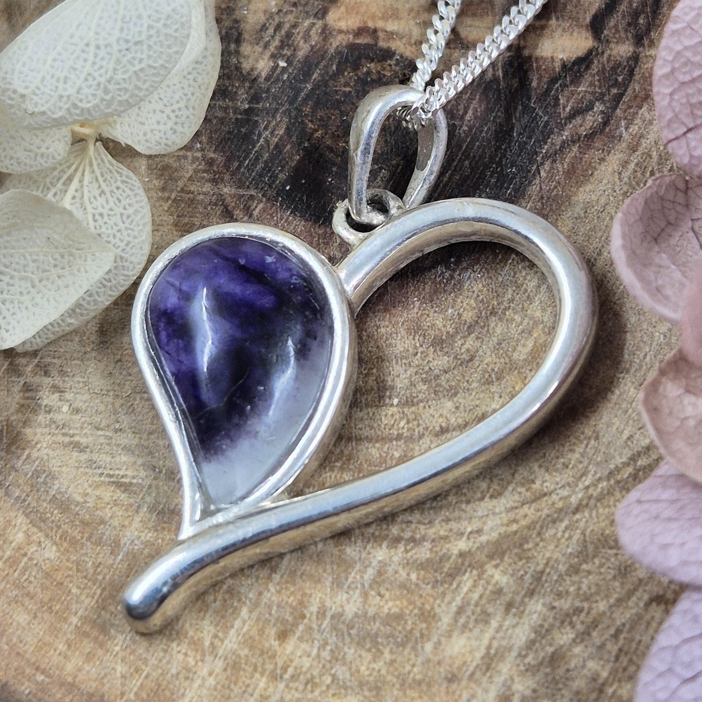 Blue John | Blue John Heart Shaped Pendant | Blue John Necklace | Blue John Jewellery Jones Stones