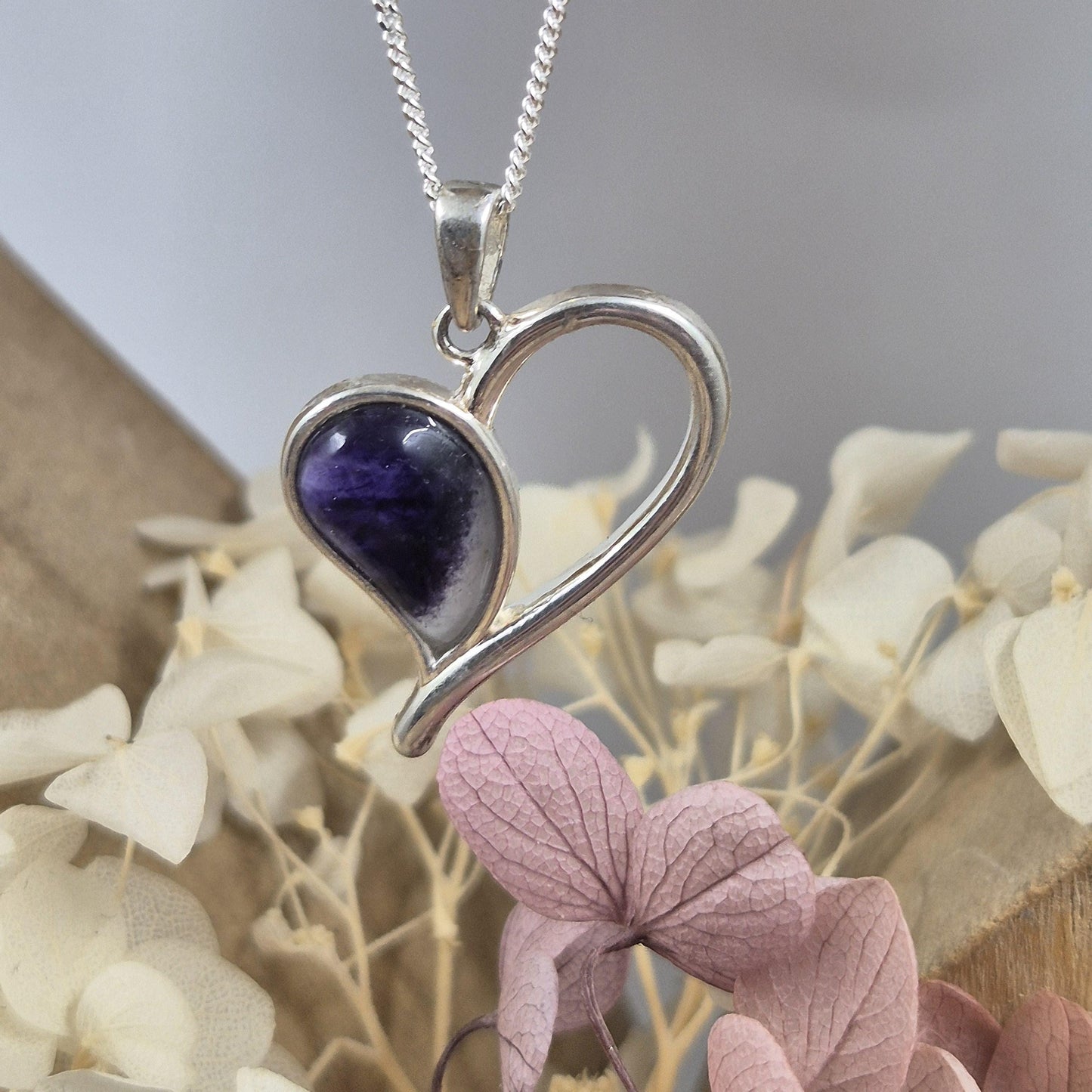 Blue John | Blue John Heart Shaped Pendant | Blue John Necklace | Blue John Jewellery Jones Stones