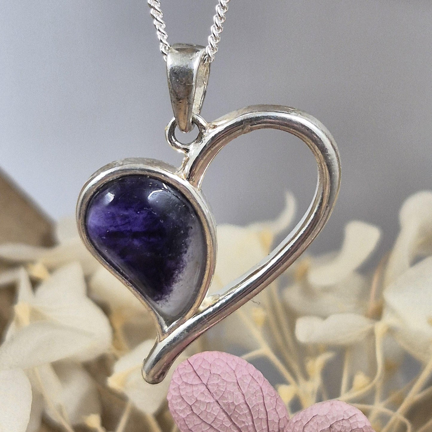 Blue John | Blue John Heart Shaped Pendant | Blue John Necklace | Blue John Jewellery Jones Stones