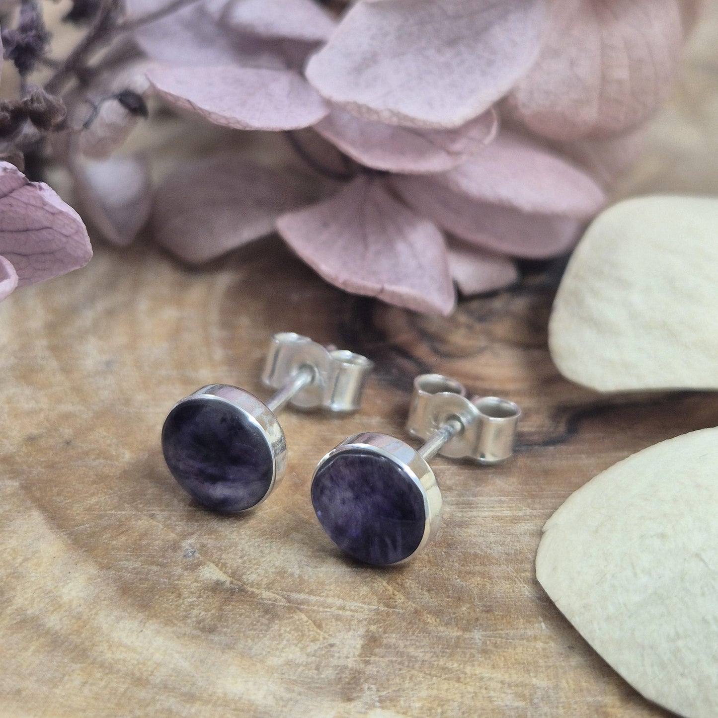 Blue John | Blue John Stud Earrings | Blue John Studs | Blue John Jewellery - Jones Stones