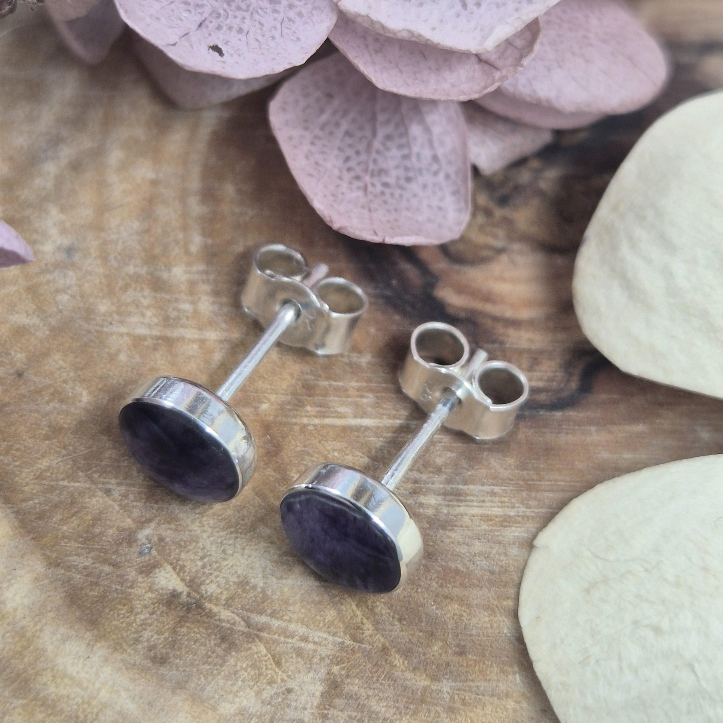 Blue John | Blue John Stud Earrings | Blue John Studs | Blue John Jewellery - Jones Stones