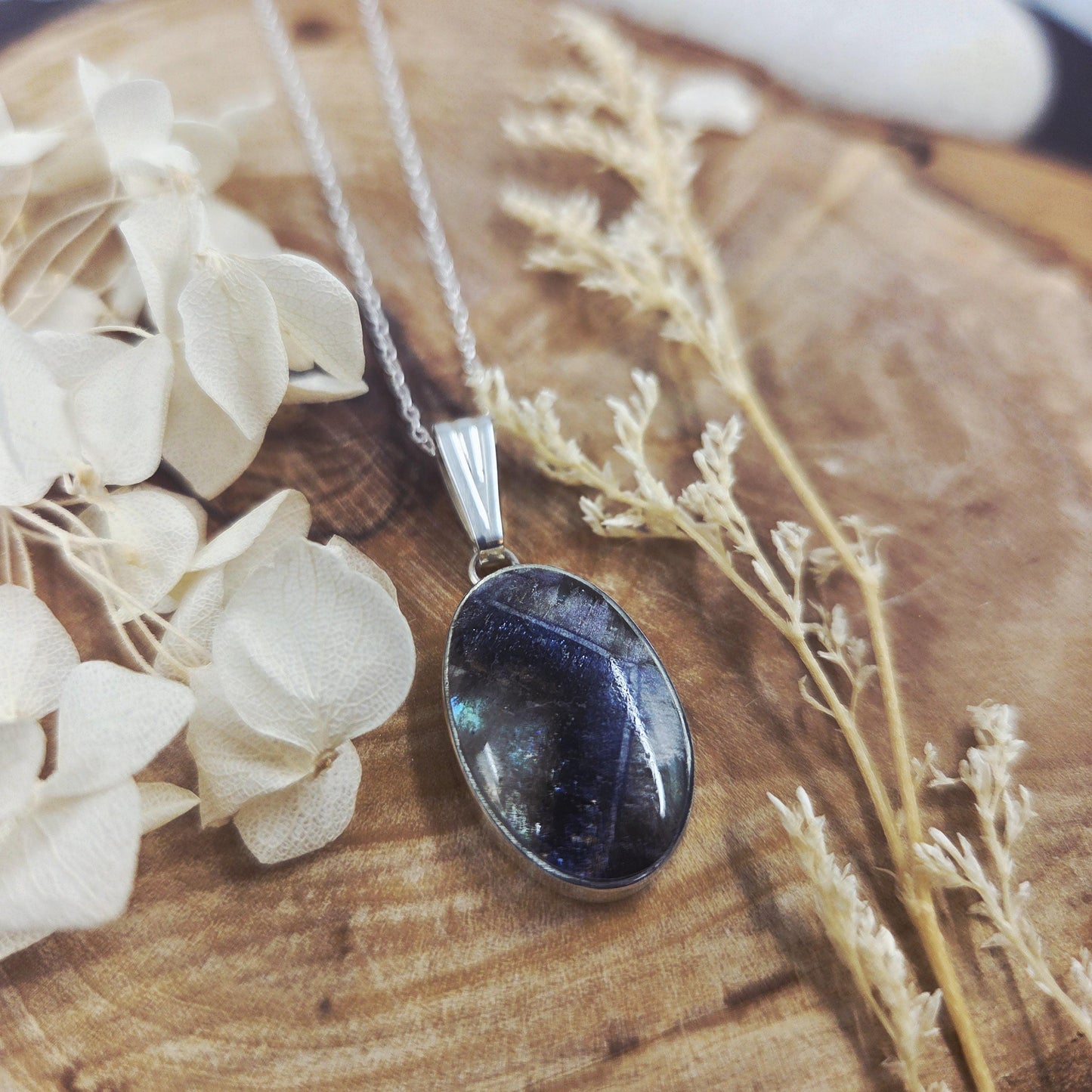 Blue John Pendant: Recycled Sterling Silver, Derbyshire Stone Jones Stones