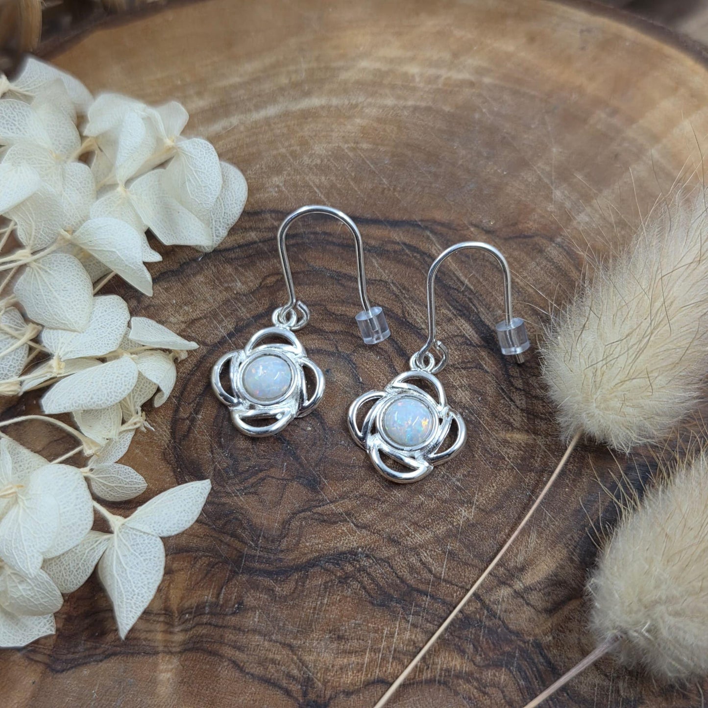 Coober Pedy Opal Sterling Silver Drop Earrings Jones Stones