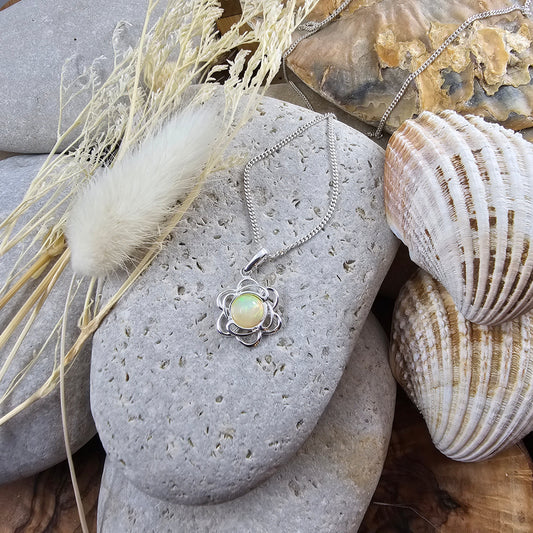 Welo Opal Pendant | Natural Opal Pendant | Opal & Silver Pendant | Opal Pendant |