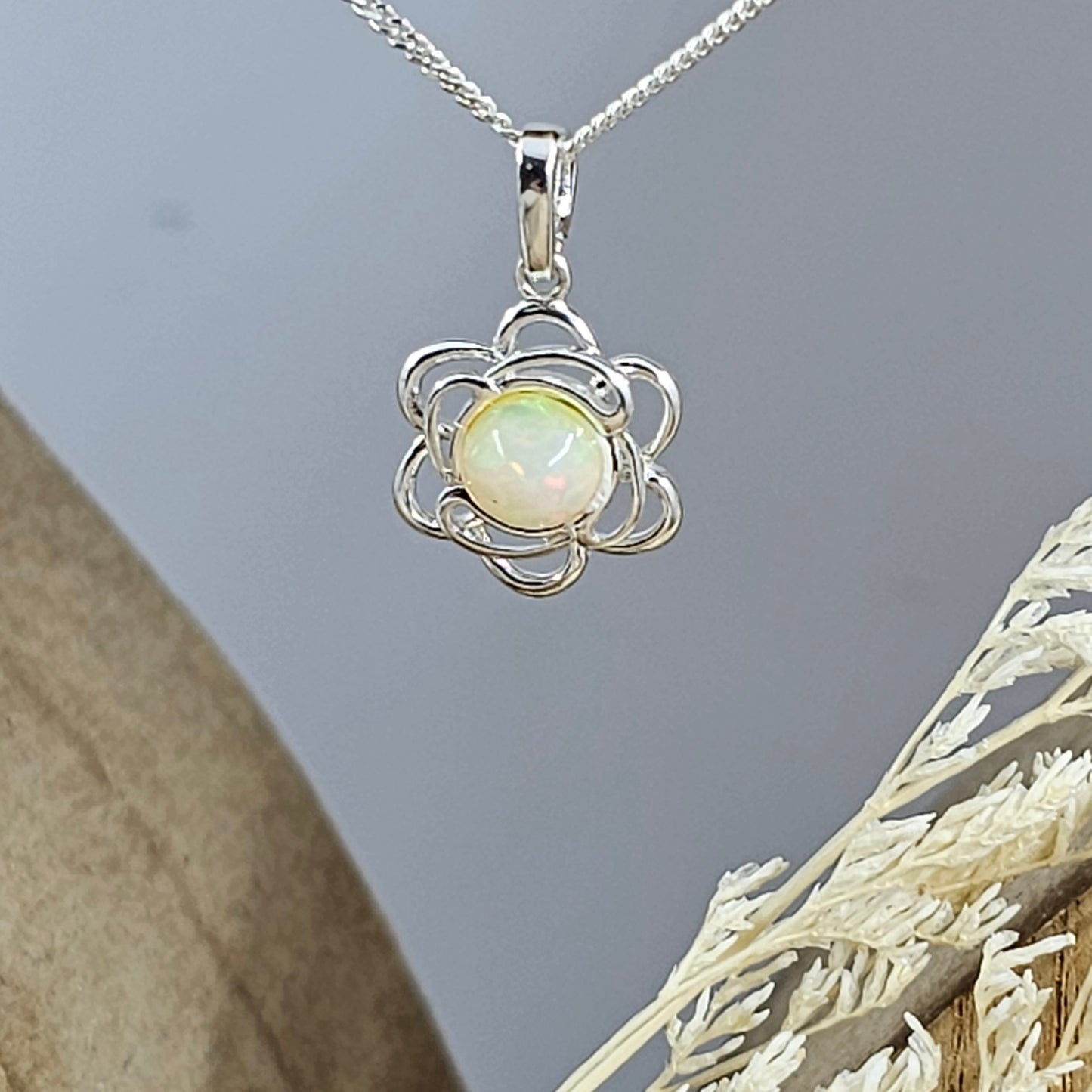 Welo Opal Pendant | Natural Opal Pendant | Opal & Silver Pendant | Opal Pendant | Jones Stones