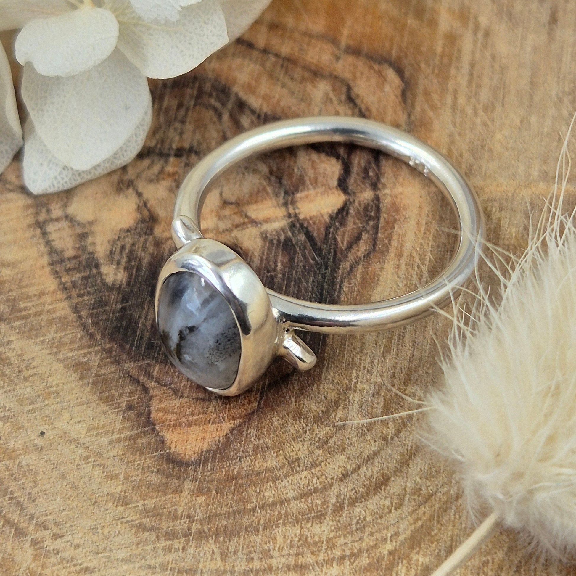 Andean Opal Ring | Peruvian Blue Opal | Opal Ring | Silver Ring | Size O Ring | Jones Stones