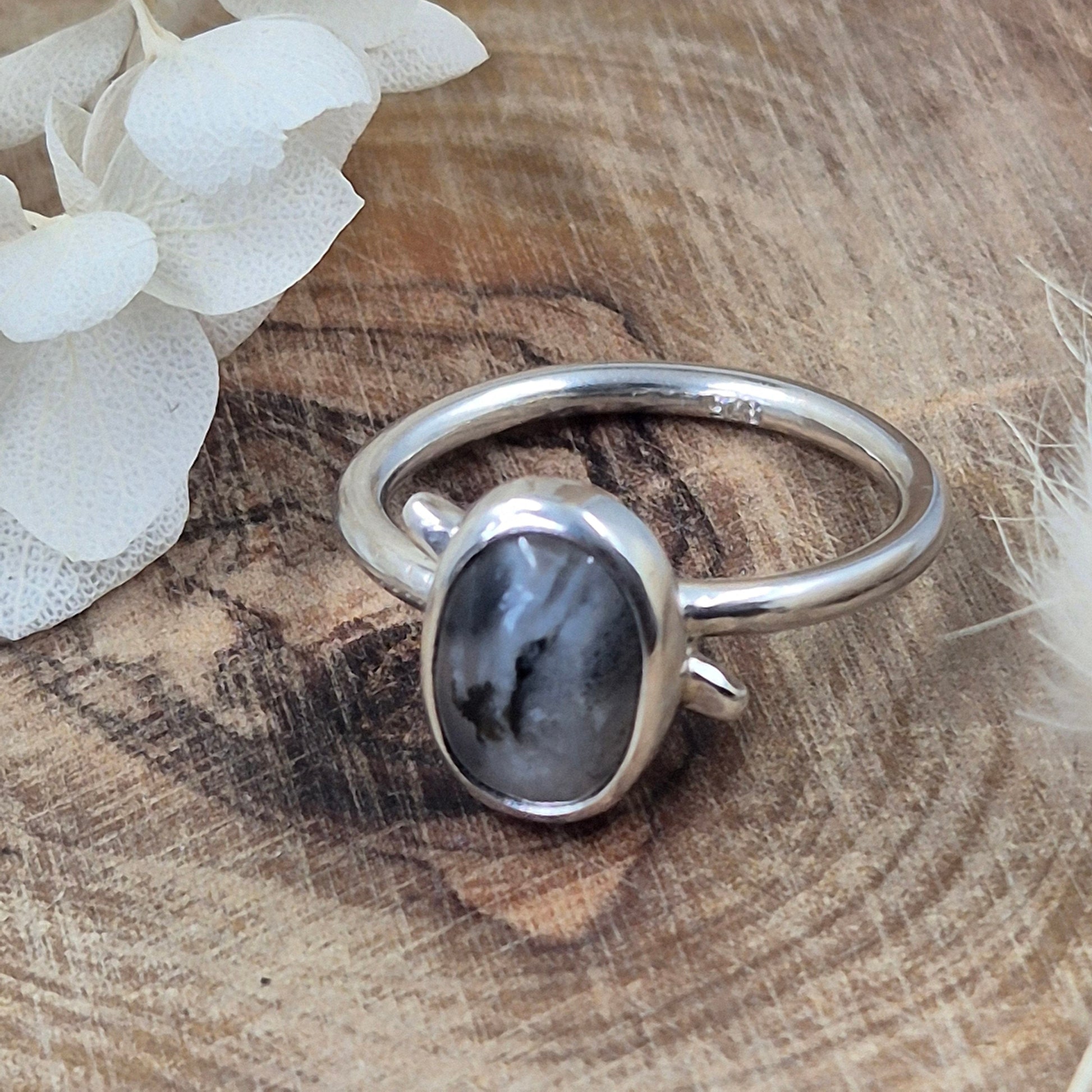 Andean Opal Ring | Peruvian Blue Opal | Opal Ring | Silver Ring | Size O Ring | Jones Stones