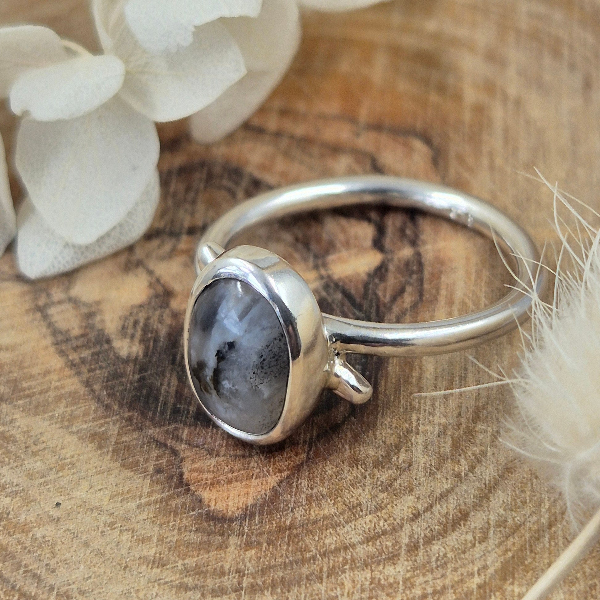 Andean Opal Ring | Peruvian Blue Opal | Opal Ring | Silver Ring | Size O Ring | Jones Stones