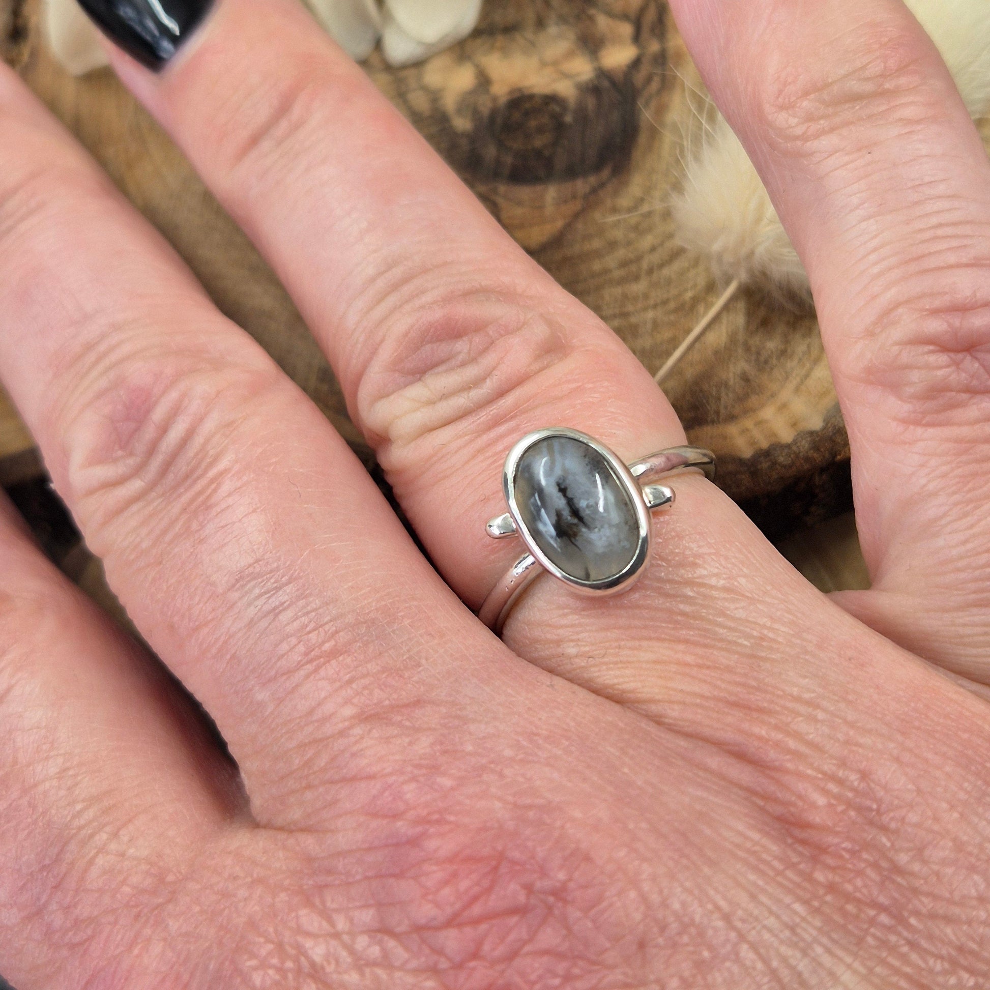 Andean Opal Ring | Peruvian Blue Opal | Opal Ring | Silver Ring | Size O Ring | Jones Stones