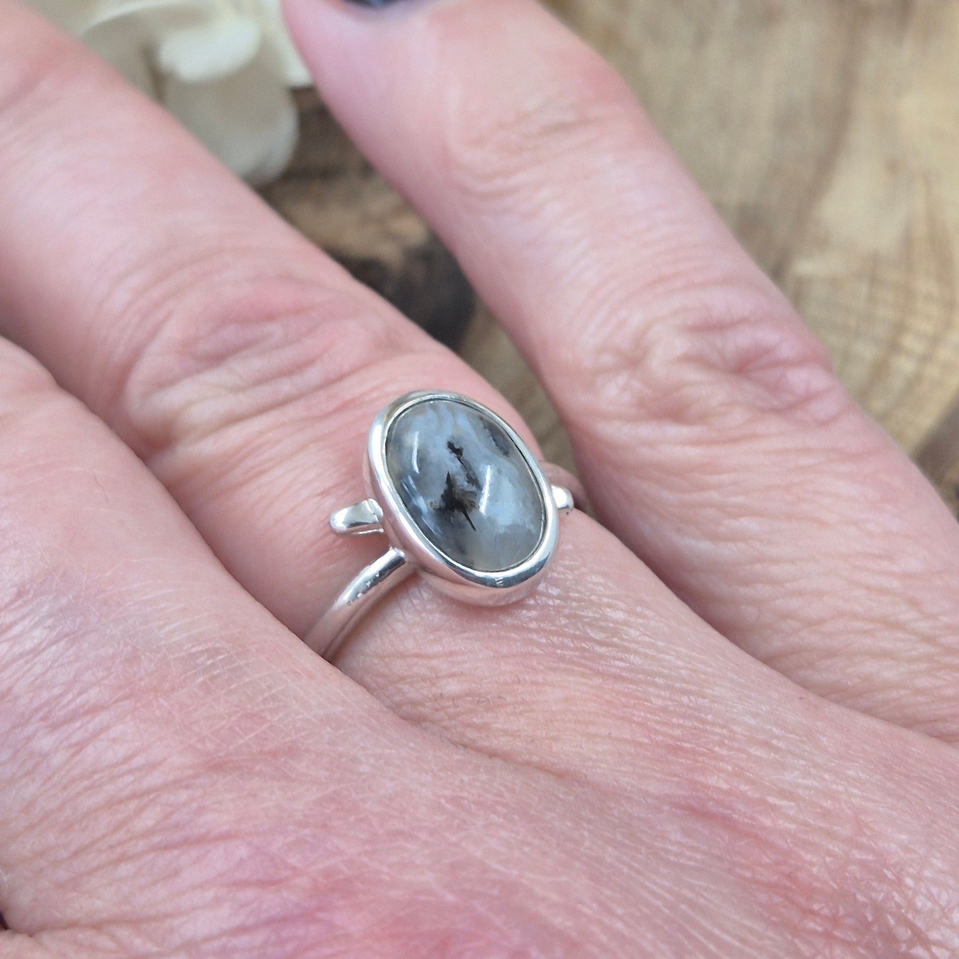 Andean Opal Ring | Peruvian Blue Opal | Opal Ring | Silver Ring | Size O Ring | Jones Stones