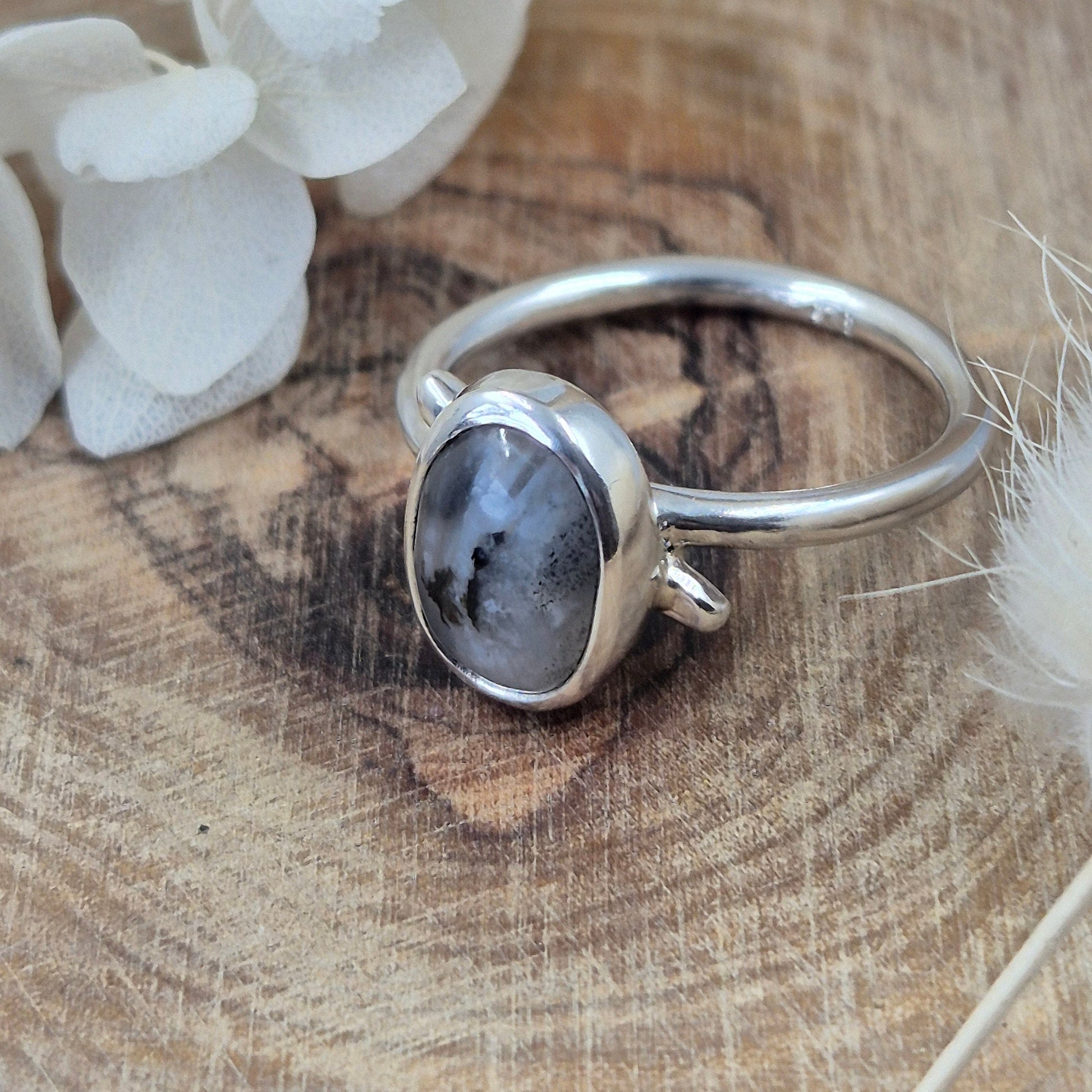 Andean Opal Ring | Peruvian Blue Opal | Opal Ring | Silver Ring | Size O Ring | Jones Stones