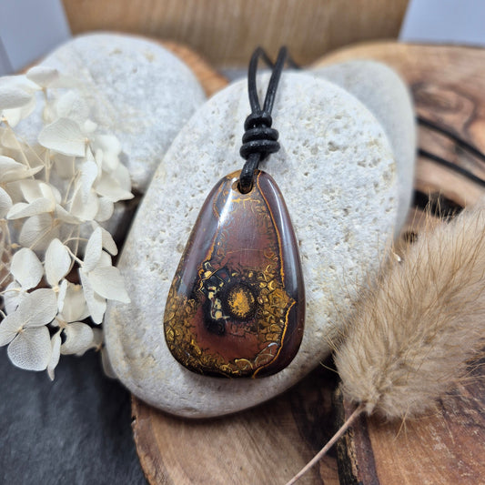 Australian Koroit Boulder Opal Pendant: Unisex Gemstone Necklace Jones Stones