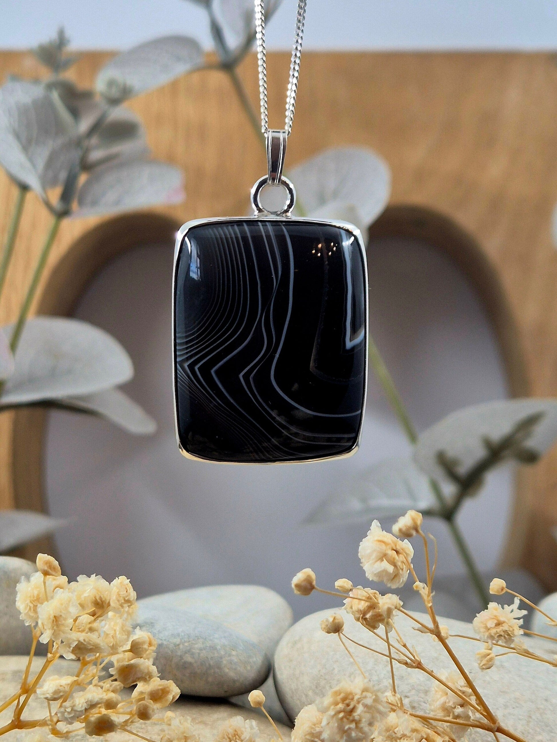 Botswana Agate Pendant | Agate Jewellery | Jones Stones