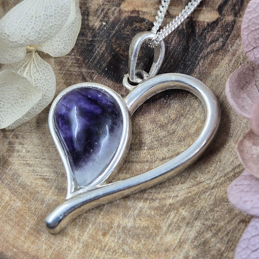 Blue John | Blue John Heart Shaped Pendant | Blue John Necklace | Blue John Jewellery Jones Stones