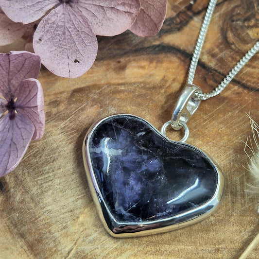 Blue John | Blue John Heart Shaped Pendant | Blue John Necklace | Blue John Jewellery Jones Stones