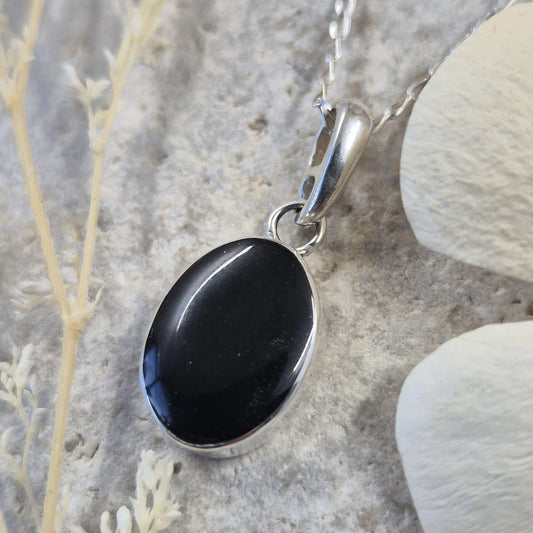 Whitby Jet Pendant | Whitby Jet Necklace | Whitby Jet | Celtic Jewellery | Handmade Pendant | Necklace - Jones Stones