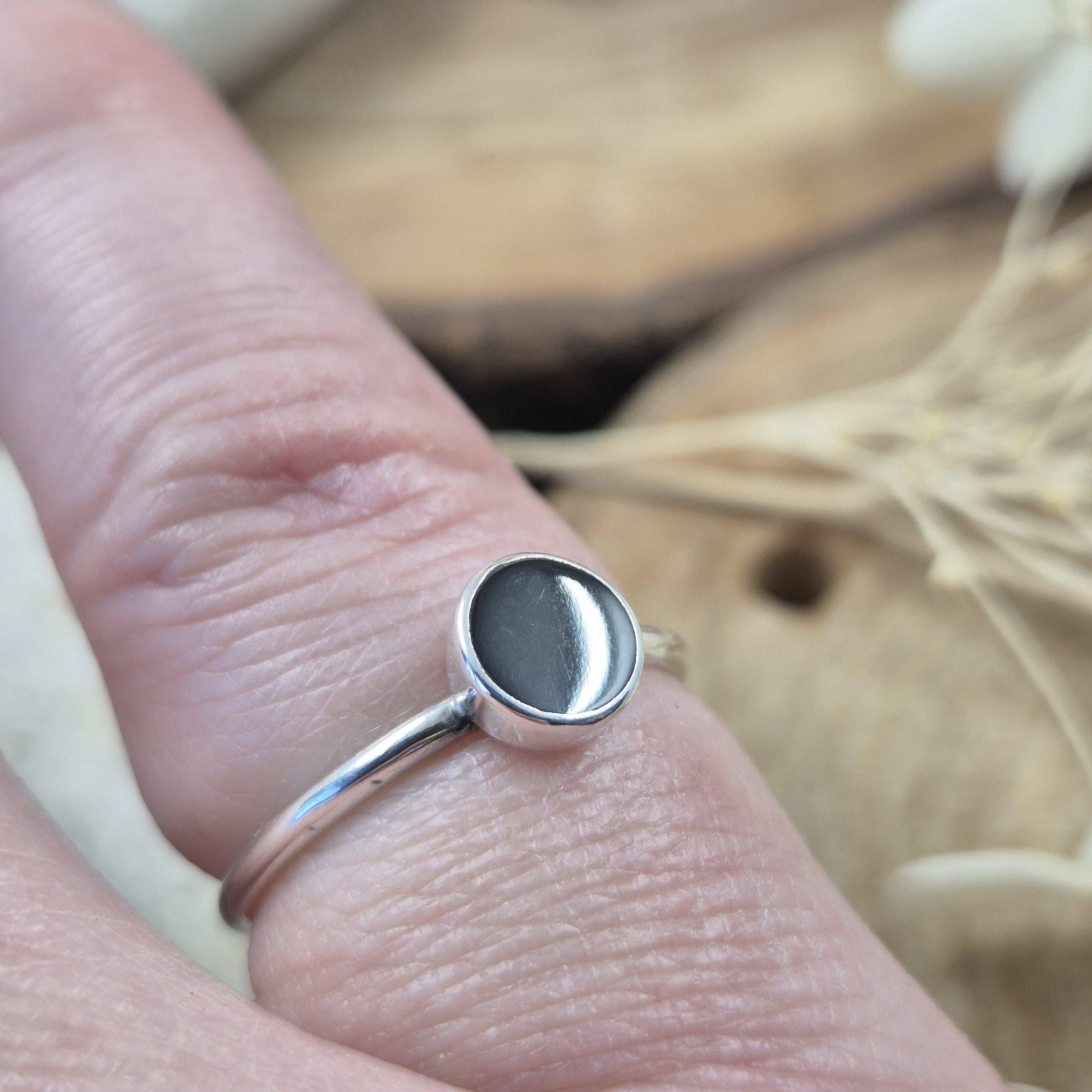 Whitby Jet Stacker Silver Ring | Whitby Jet Ring | Whitby Jet | Celtic Jewellery | Handmade Ring | Ring Jones Stones
