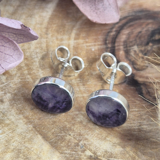 Blue John | Blue John Stud Earrings | Blue John Studs | Blue John Jewellery - Jones Stones