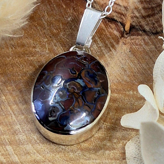 Handmade Sterling Silver Australian Koroit Boulder Opal Pendant Jones Stones