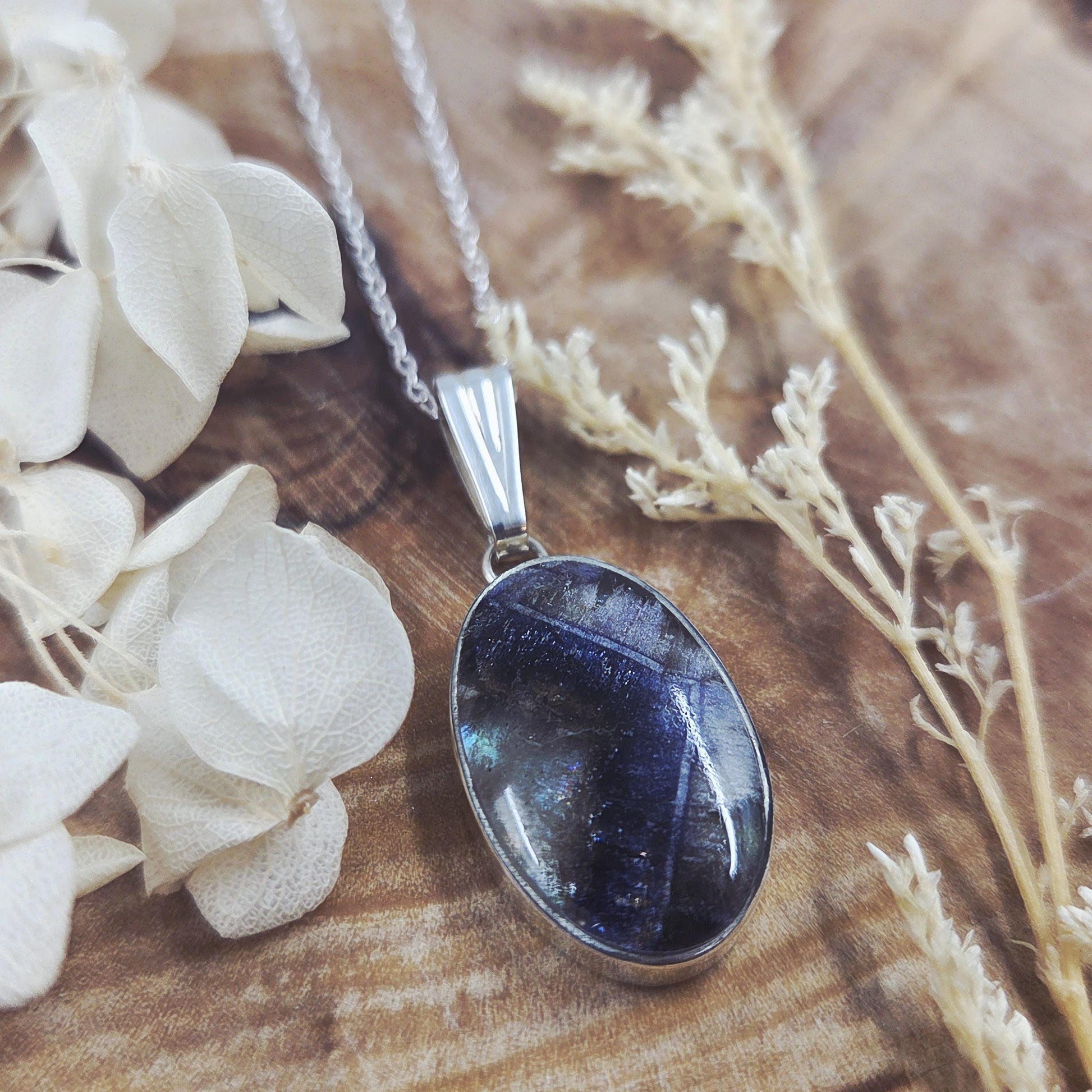 Blue John Pendant: Recycled Sterling Silver, Derbyshire Stone Jones Stones