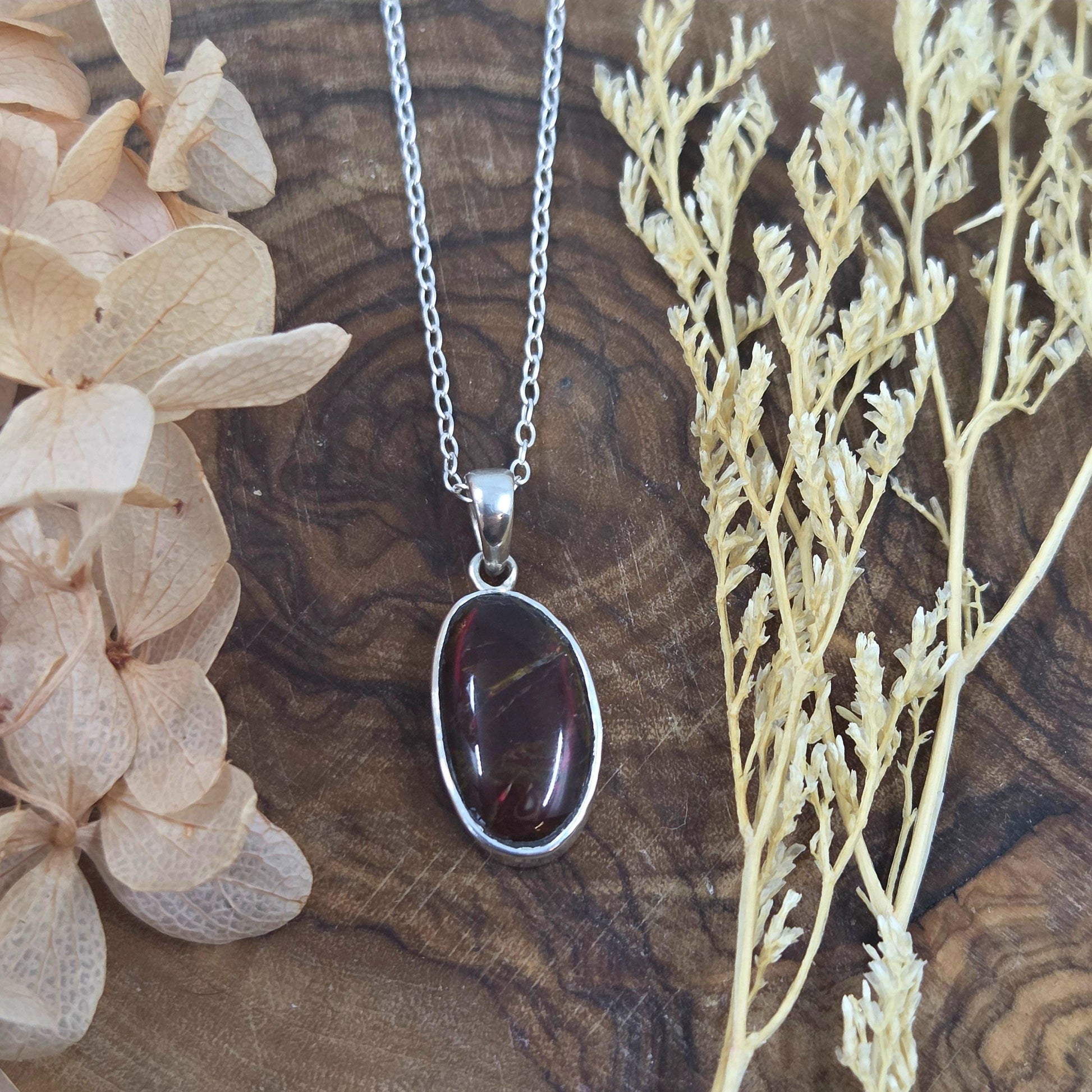 Canadian Ammolite Pendant: Sterling Silver Setting, Handmade Jewellery Jones Stones