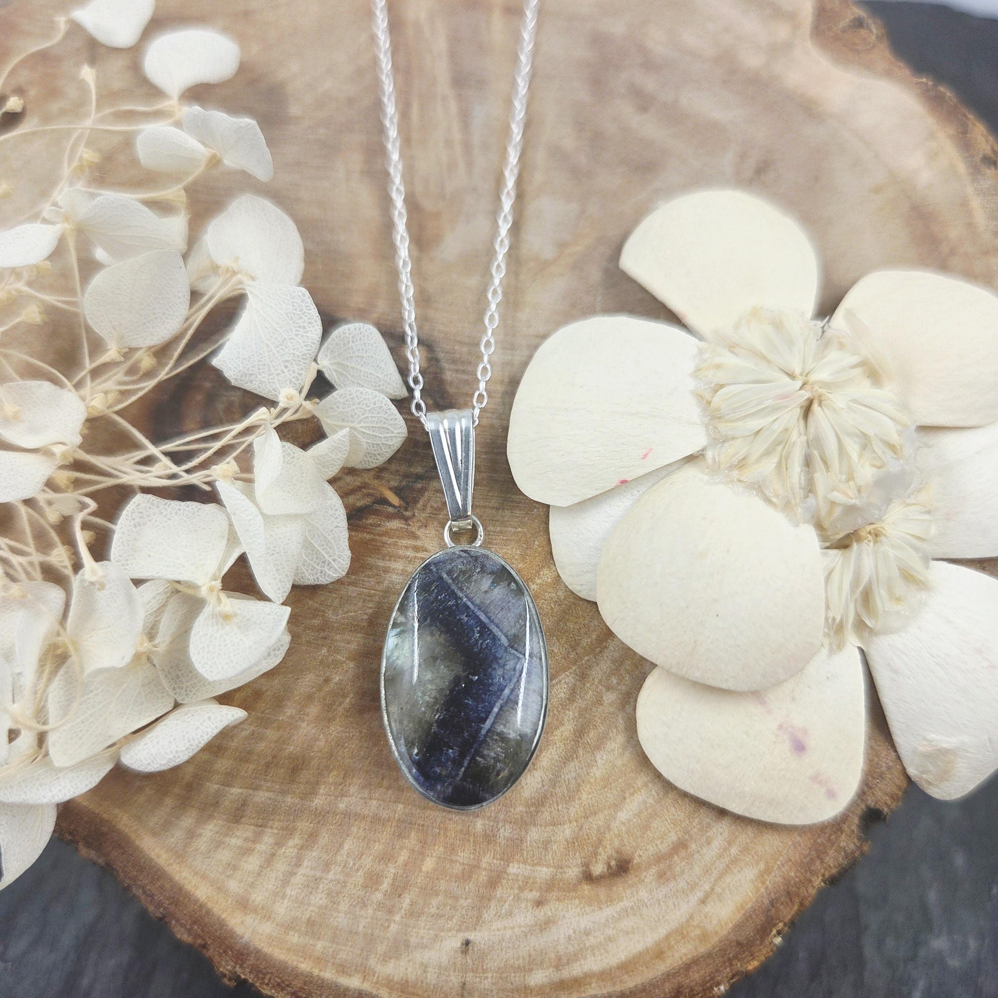 Blue John Pendant: Recycled Sterling Silver, Derbyshire Stone Jones Stones
