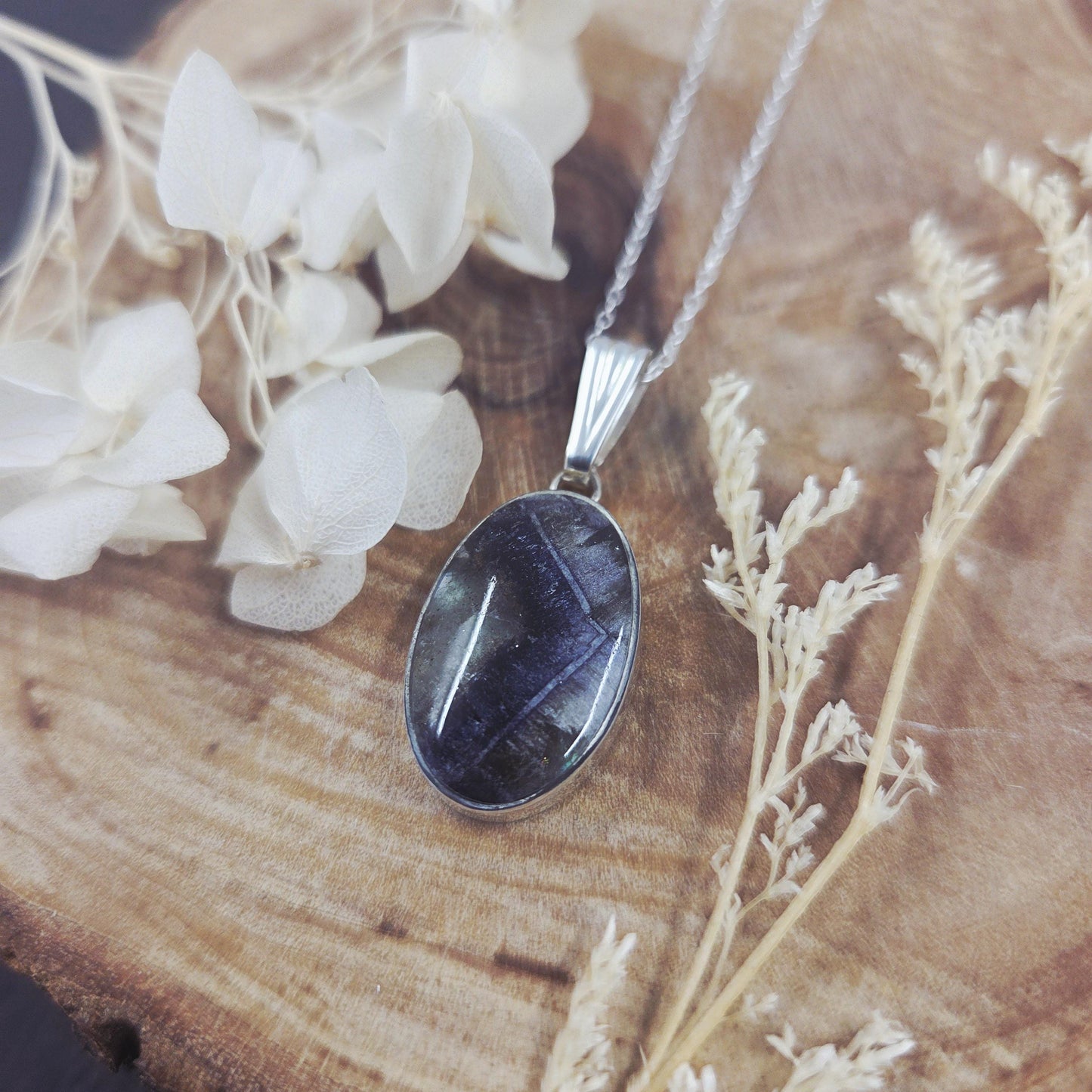 Blue John Pendant: Recycled Sterling Silver, Derbyshire Stone Jones Stones