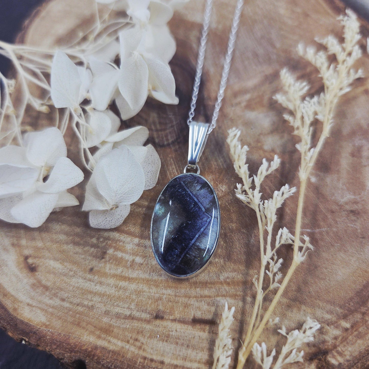 Blue John Pendant: Recycled Sterling Silver, Derbyshire Stone Jones Stones