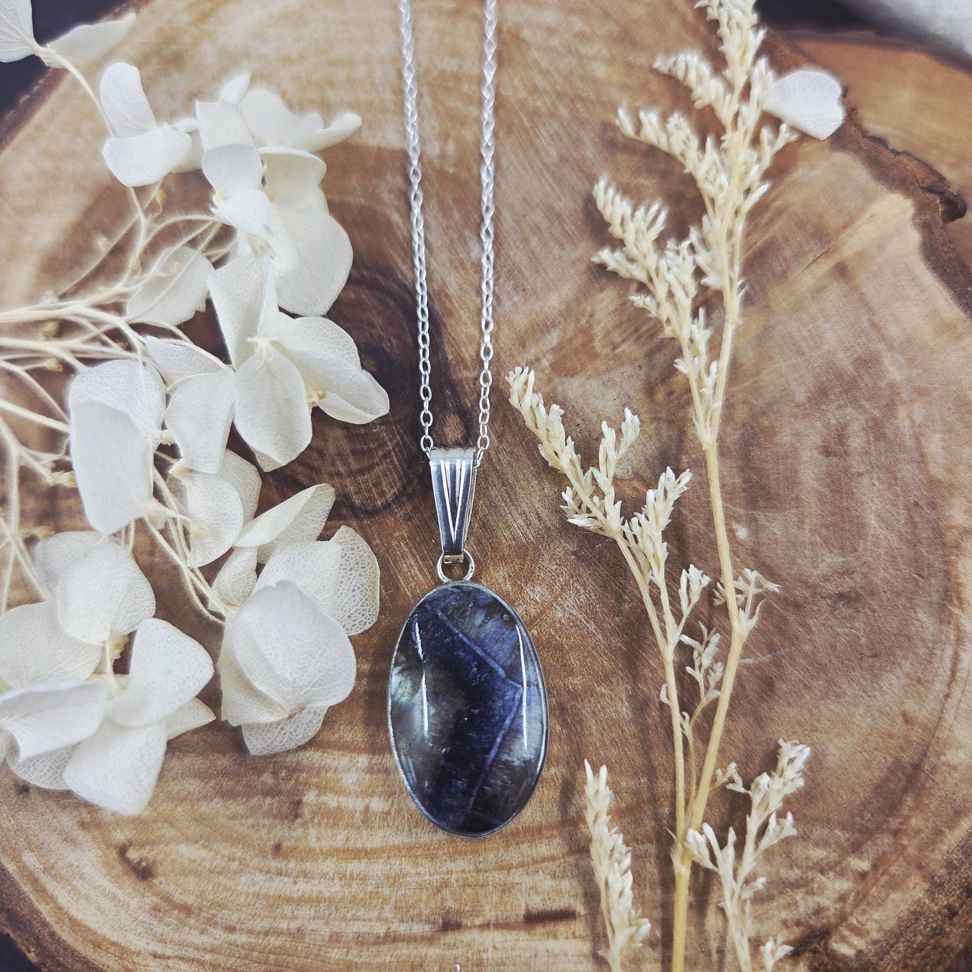 Blue John Pendant: Recycled Sterling Silver, Derbyshire Stone Jones Stones