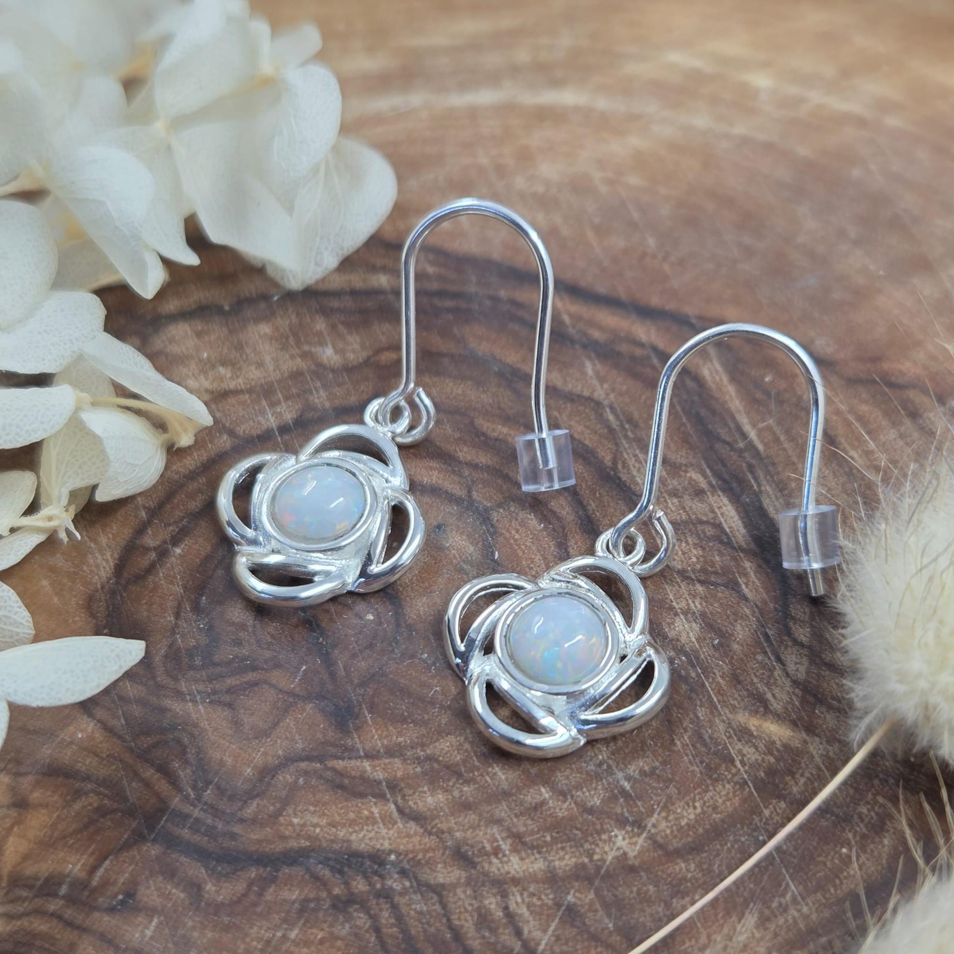 Coober Pedy Opal Sterling Silver Drop Earrings Jones Stones