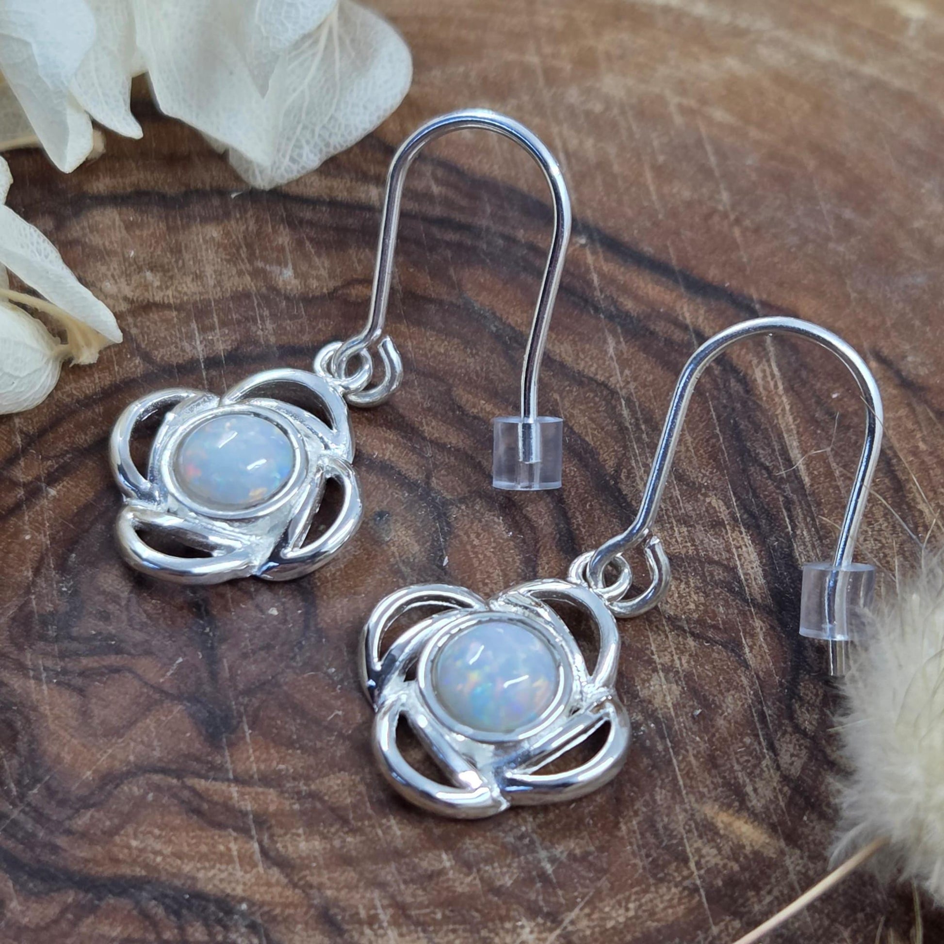 Coober Pedy Opal Sterling Silver Drop Earrings Jones Stones