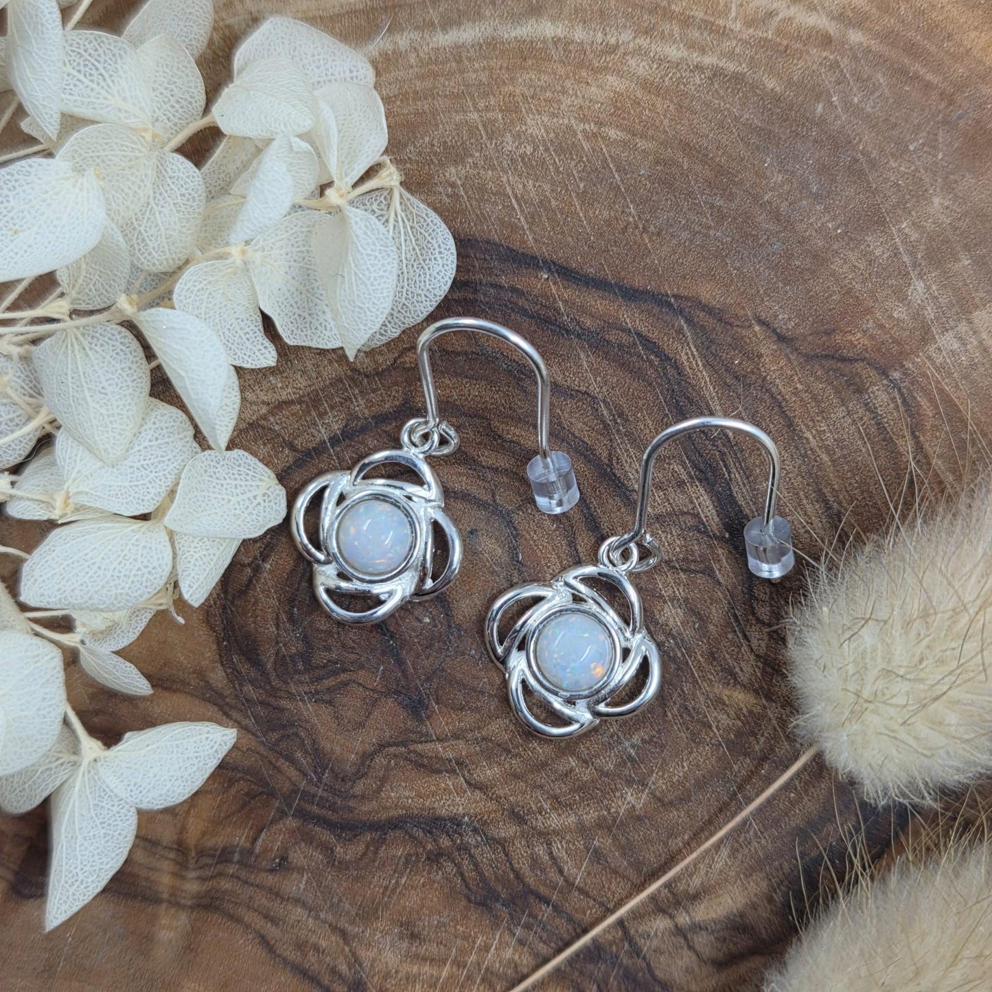 Coober Pedy Opal Sterling Silver Drop Earrings Jones Stones