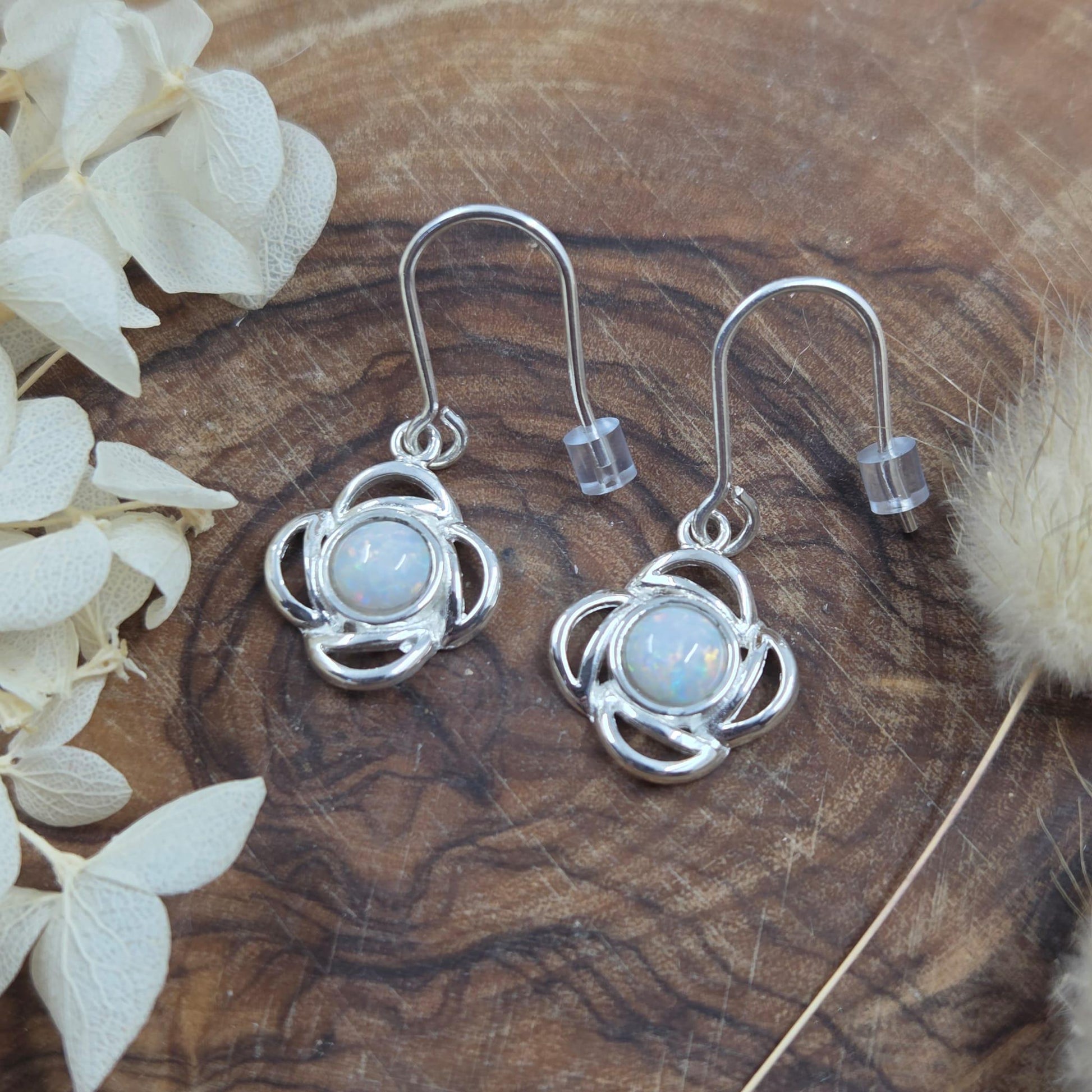 Coober Pedy Opal Sterling Silver Drop Earrings Jones Stones