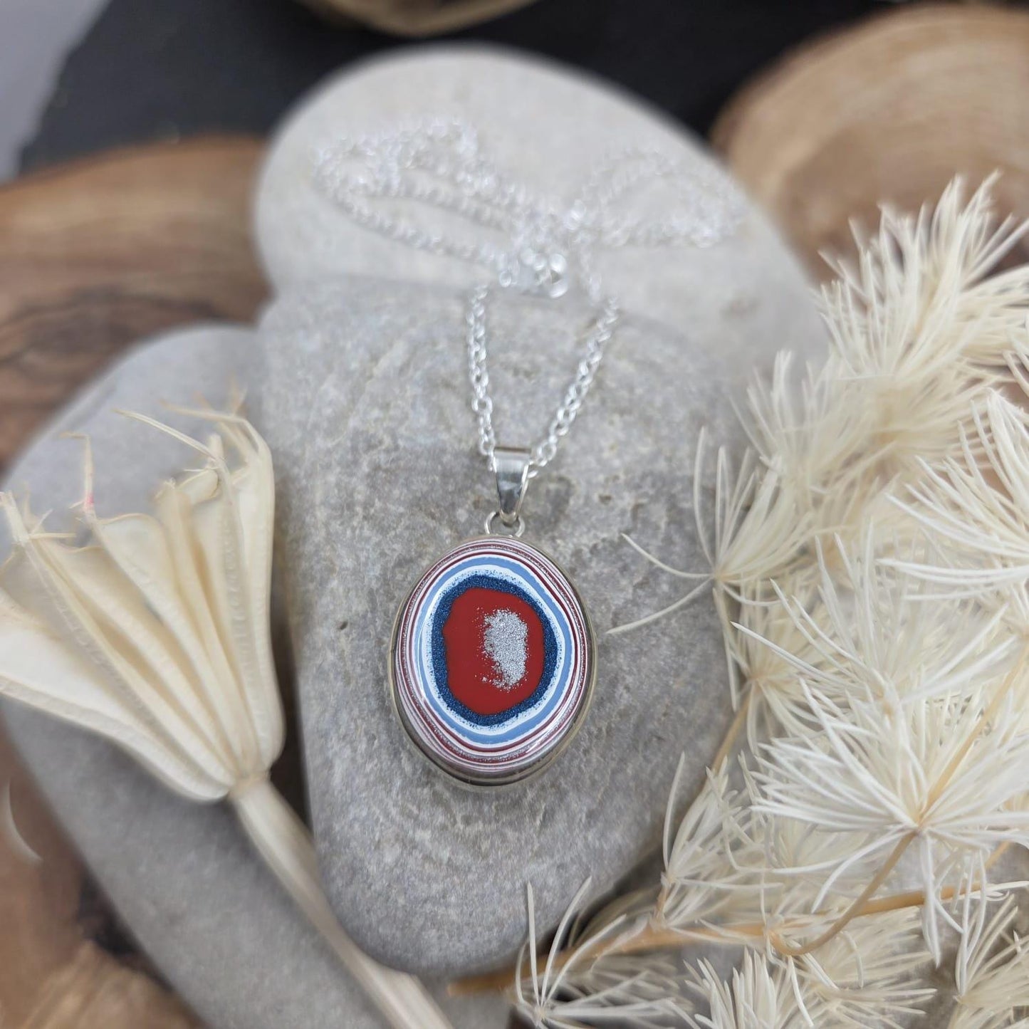 Double Sided Fordite Pendant | Fordite Jewellery | Jones Stones