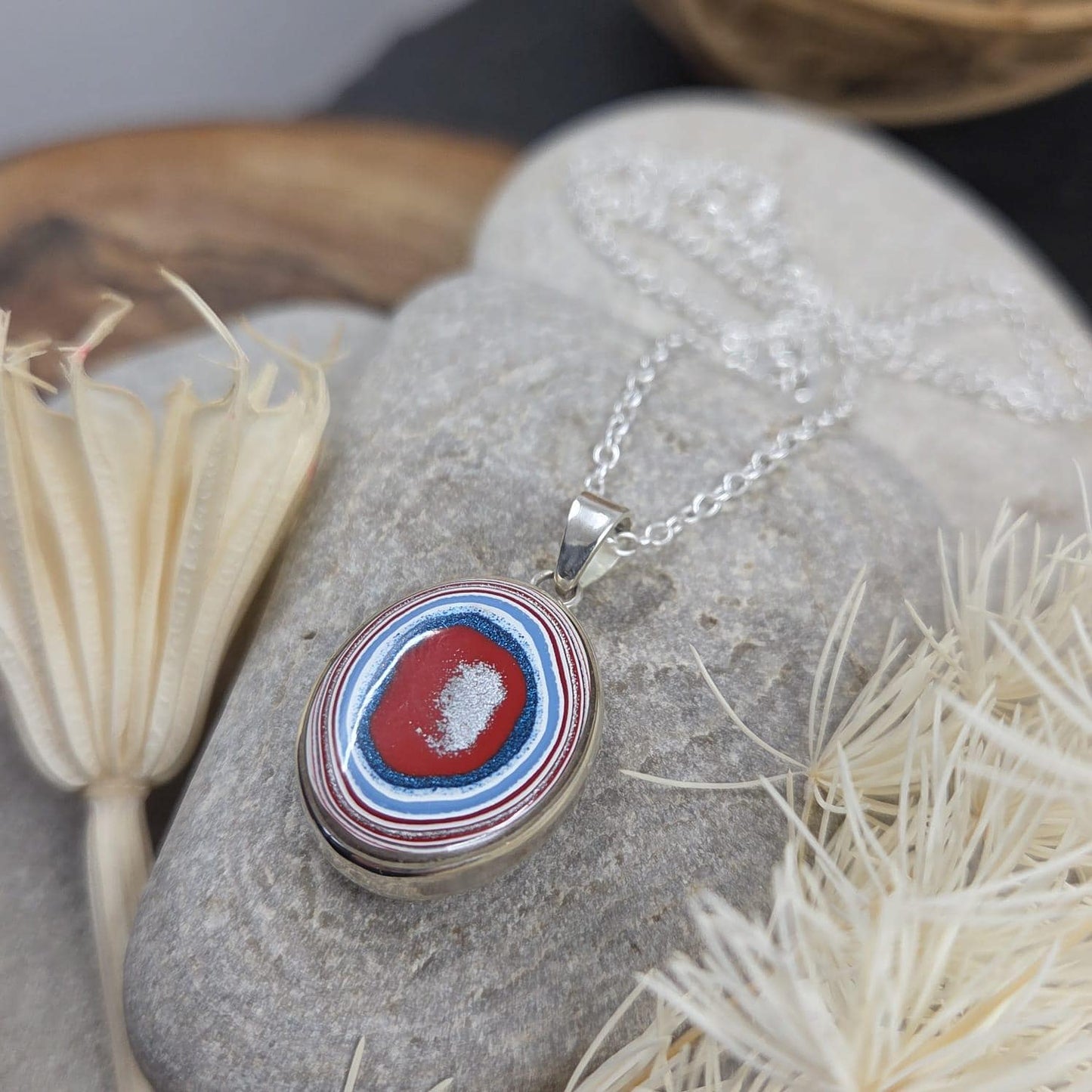 Double Sided Fordite Pendant | Fordite Jewellery | Jones Stones
