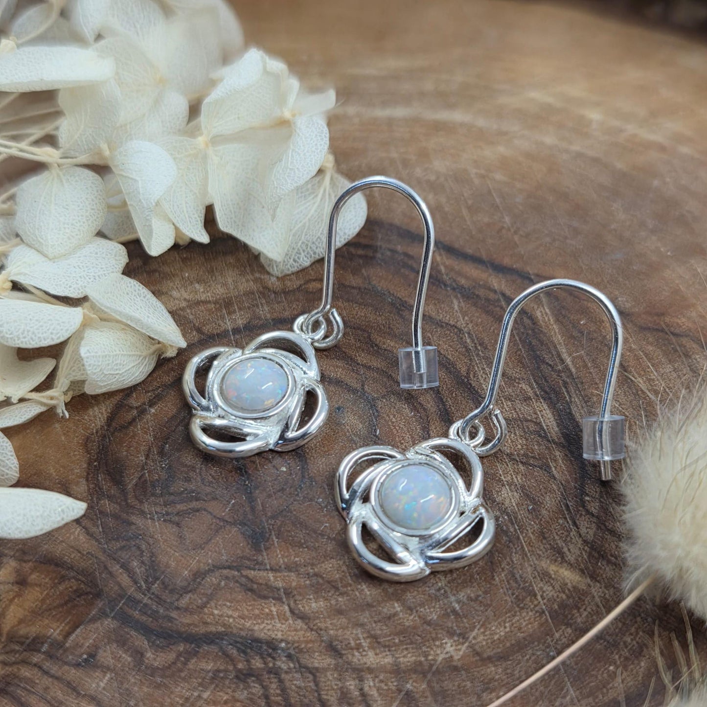 Coober Pedy Opal Sterling Silver Drop Earrings Jones Stones