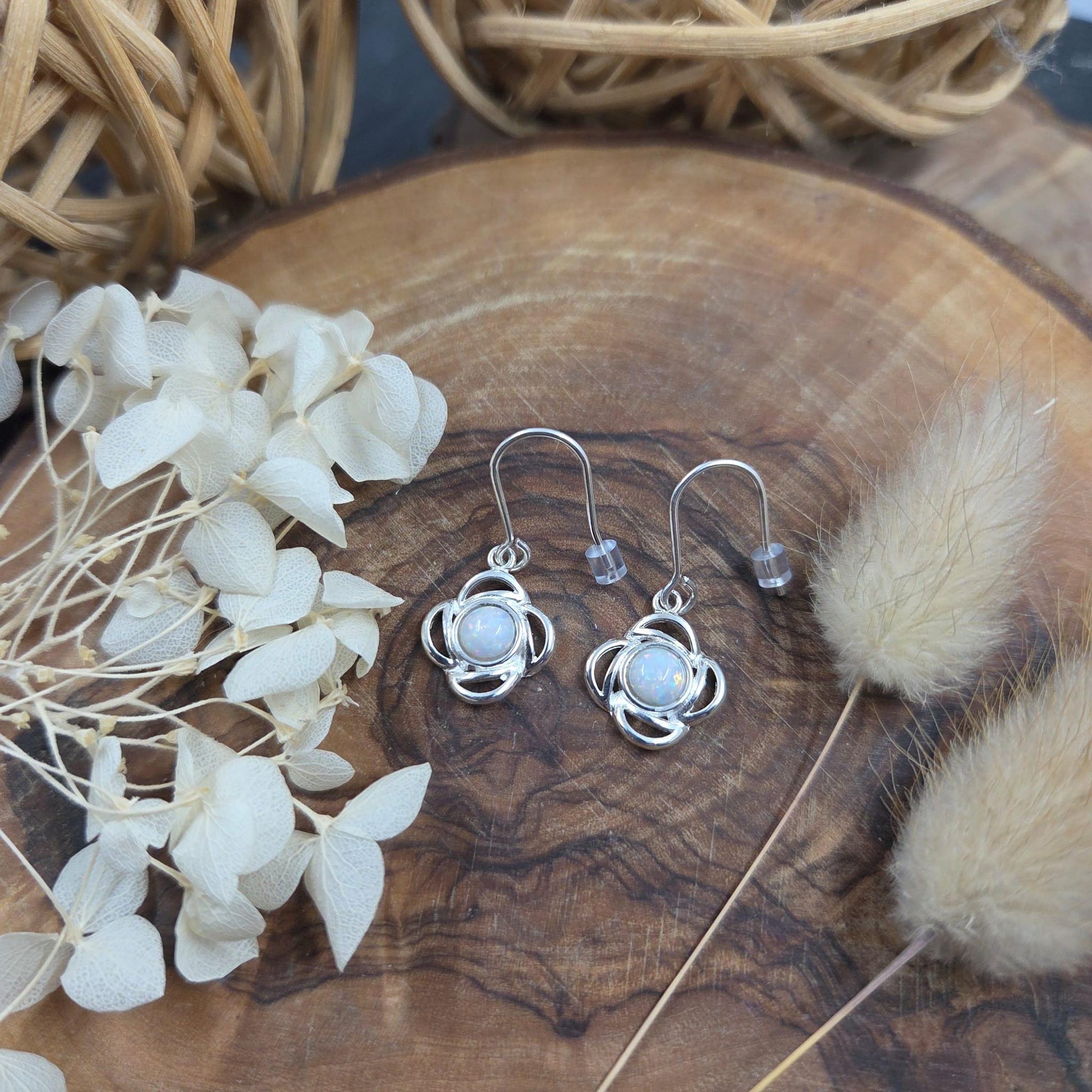 Coober Pedy Opal Sterling Silver Drop Earrings Jones Stones