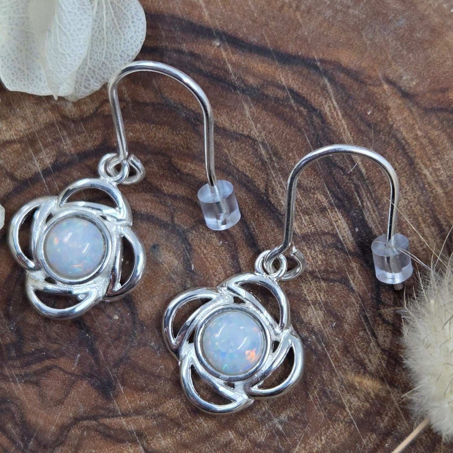 Coober Pedy Opal Sterling Silver Drop Earrings Jones Stones