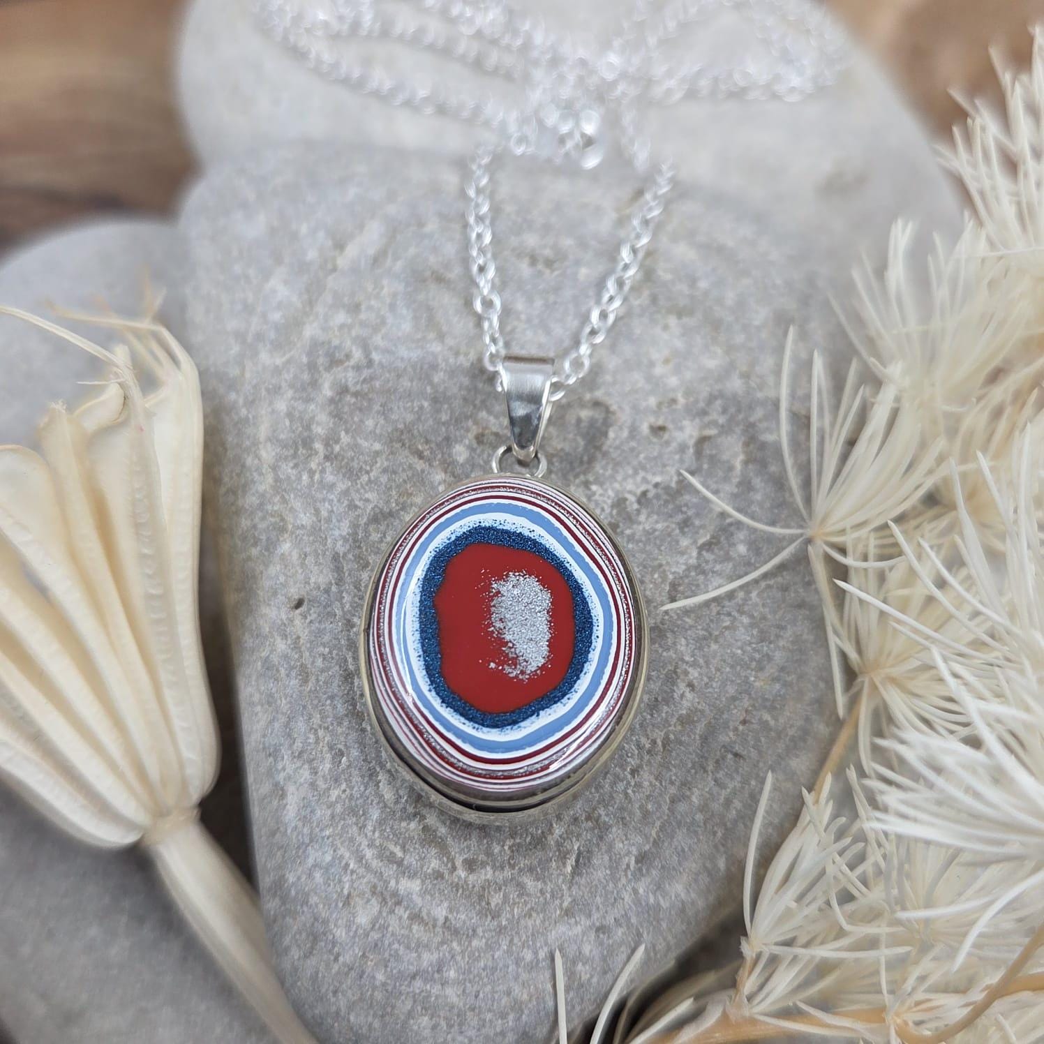 Double Sided Fordite Pendant | Fordite Jewellery | Jones Stones