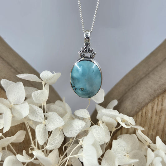 Handmade Turquoise Pendant: Sterling Silver Necklace, Derbyshire Jewellery Jones Stones
