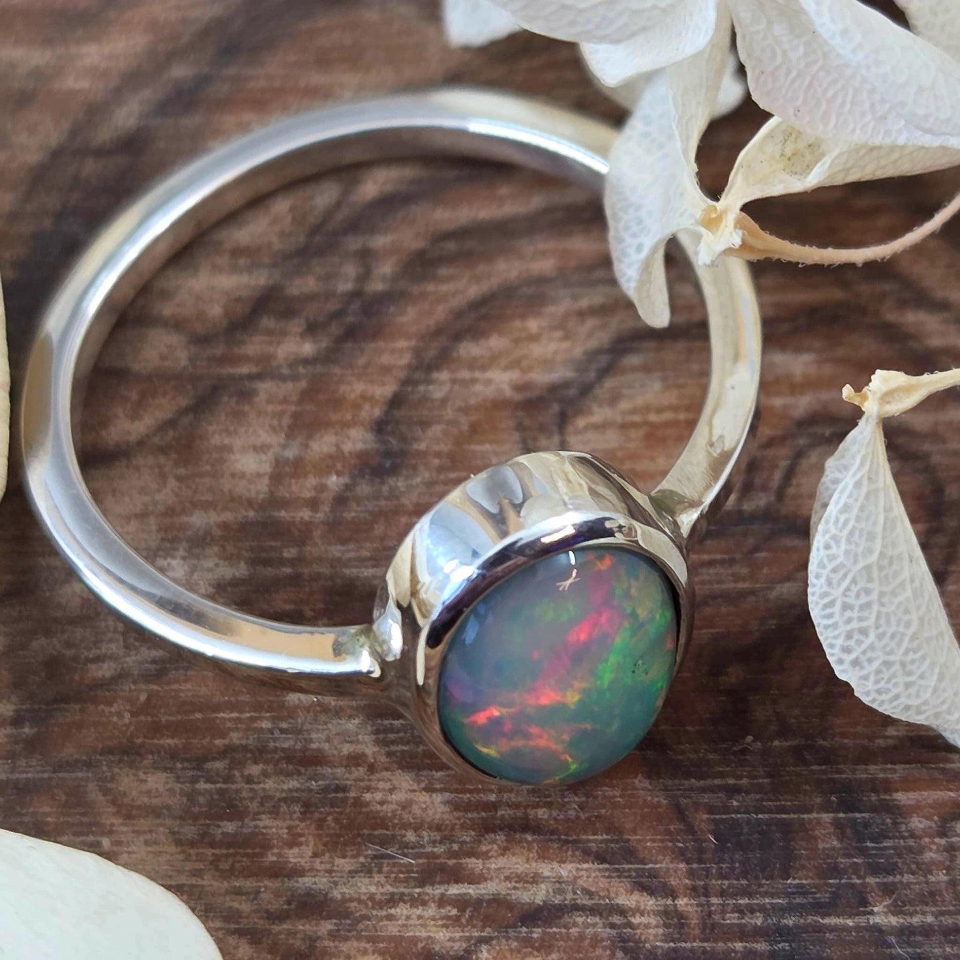 Welo Opal Sterling Silver Ring - Size P Jones Stones