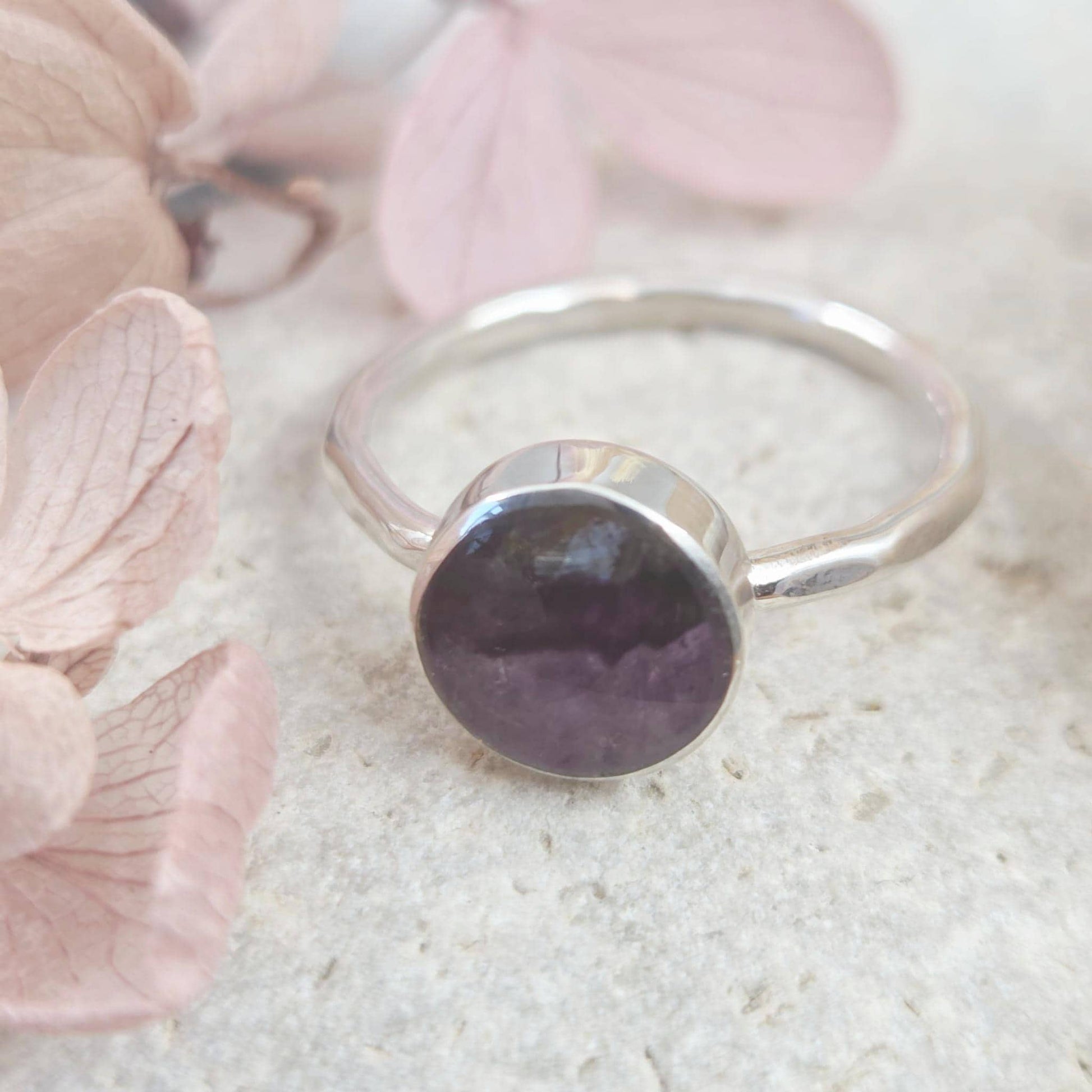 Sterling Silver Blue John Ring - Size P Jones Stones